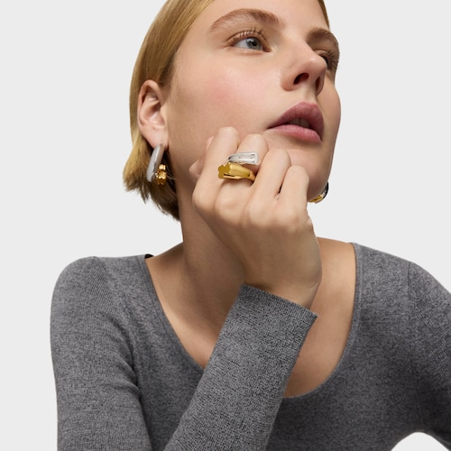 Anillo mediano bicolor con motivos oso y corazón TOUS 1950