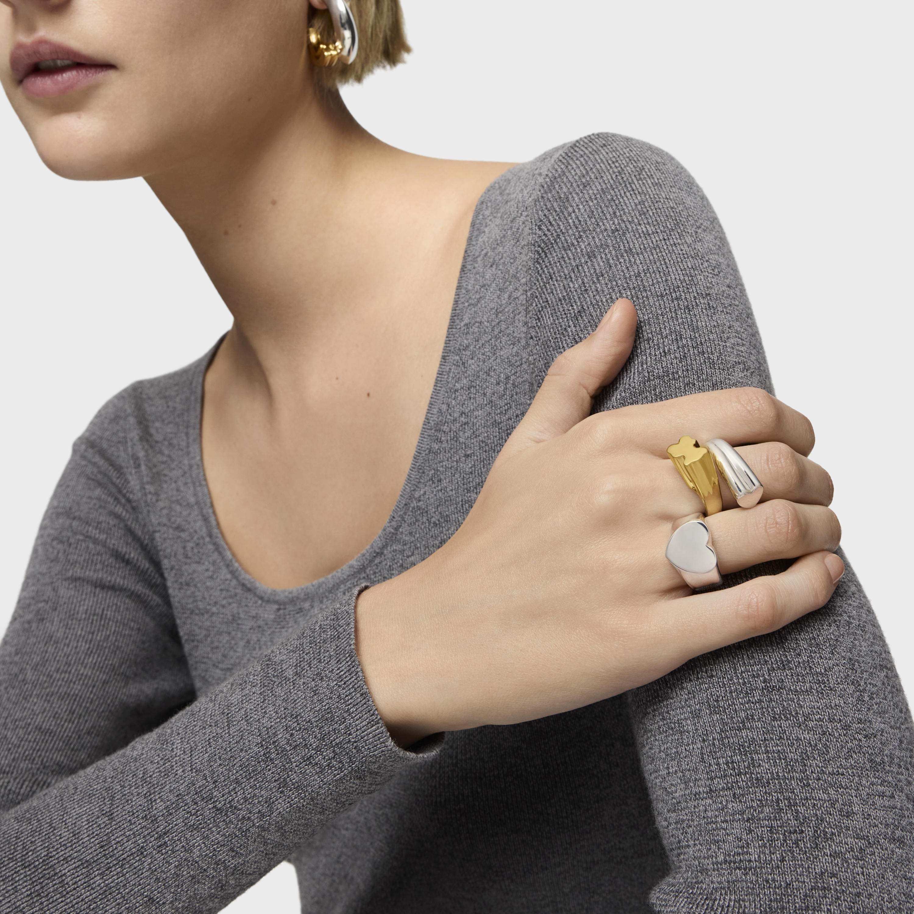 Medium two-tone Ring with bear and heart motifs TOUS 1950