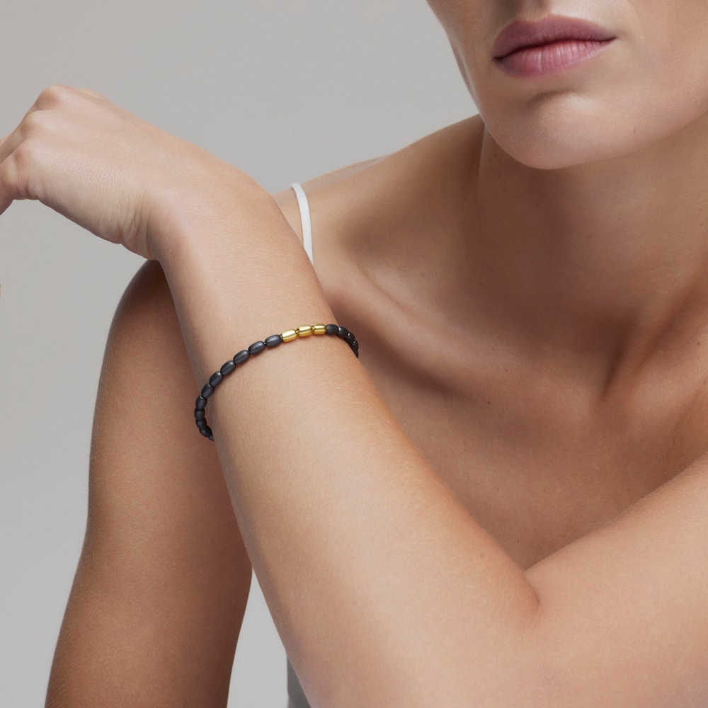 Pulsera el&aacute;stica de titanio y oro TOUS ATELIER