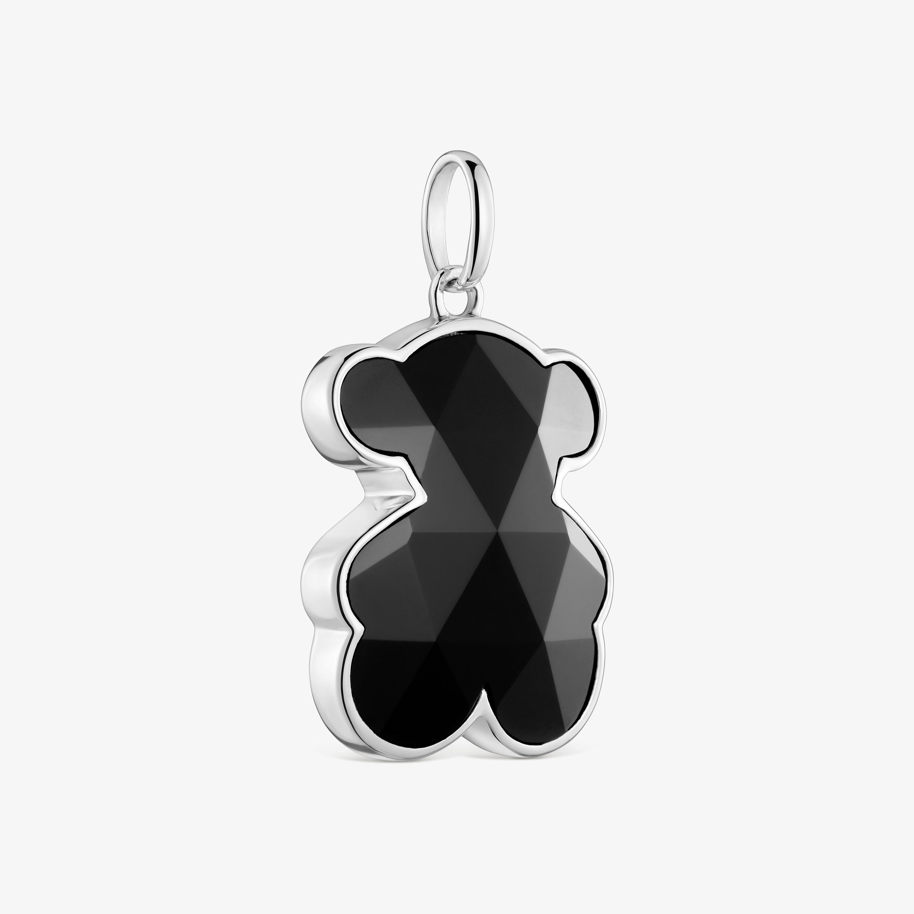 Medium silver Pendant with onyx bear motif in onyx TOUS Icon Color