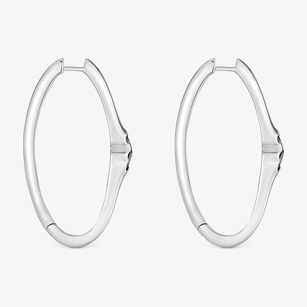 38 mm silver Hoop earrings with onyx bear motif TOUS Icon Color