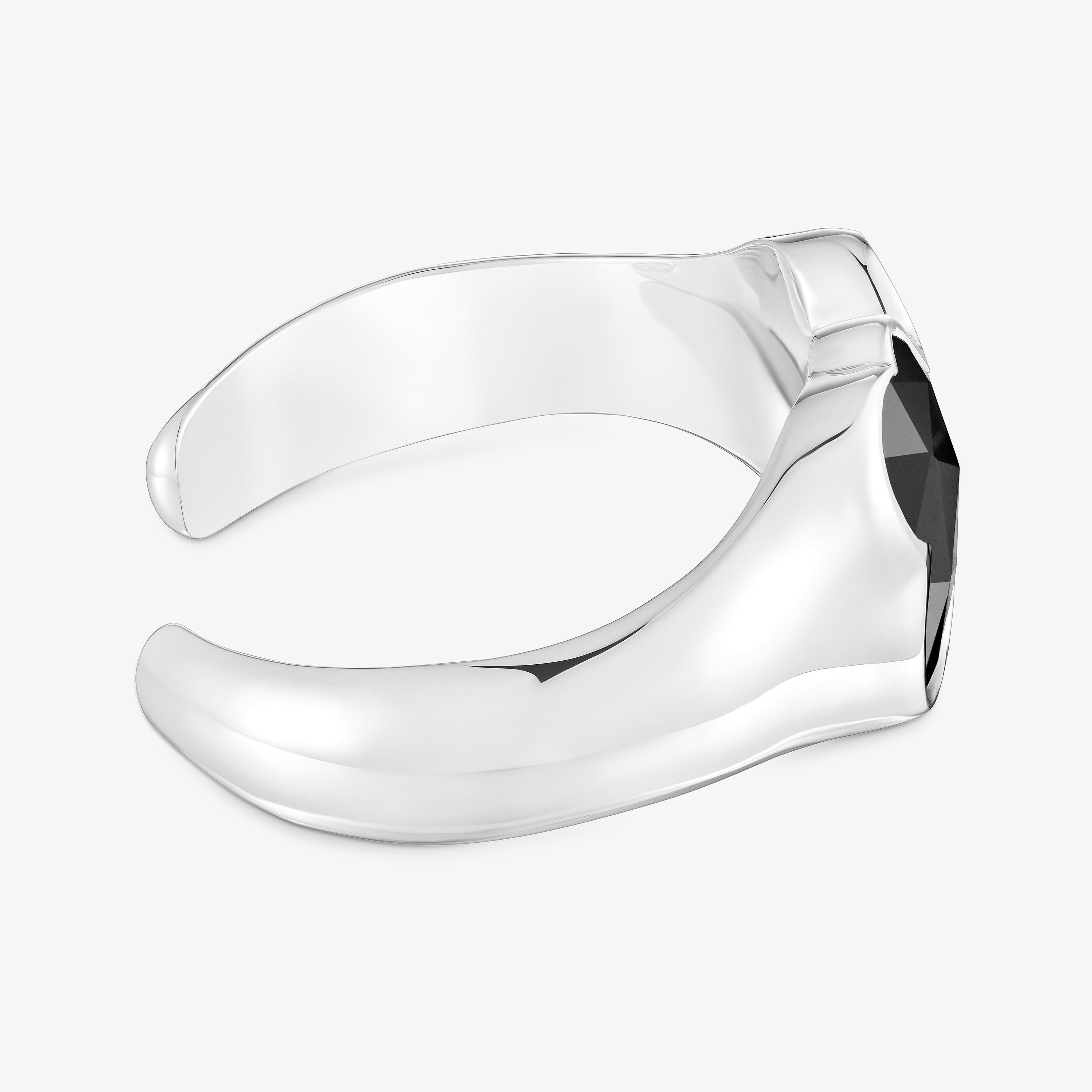 Silver Bangle with 34mm bear motif onyx TOUS Icon Color