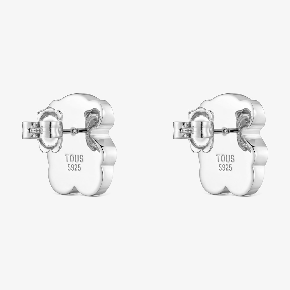 Kolczyki 16 mm ze srebra z misiem z onyksu TOUS Icon Color