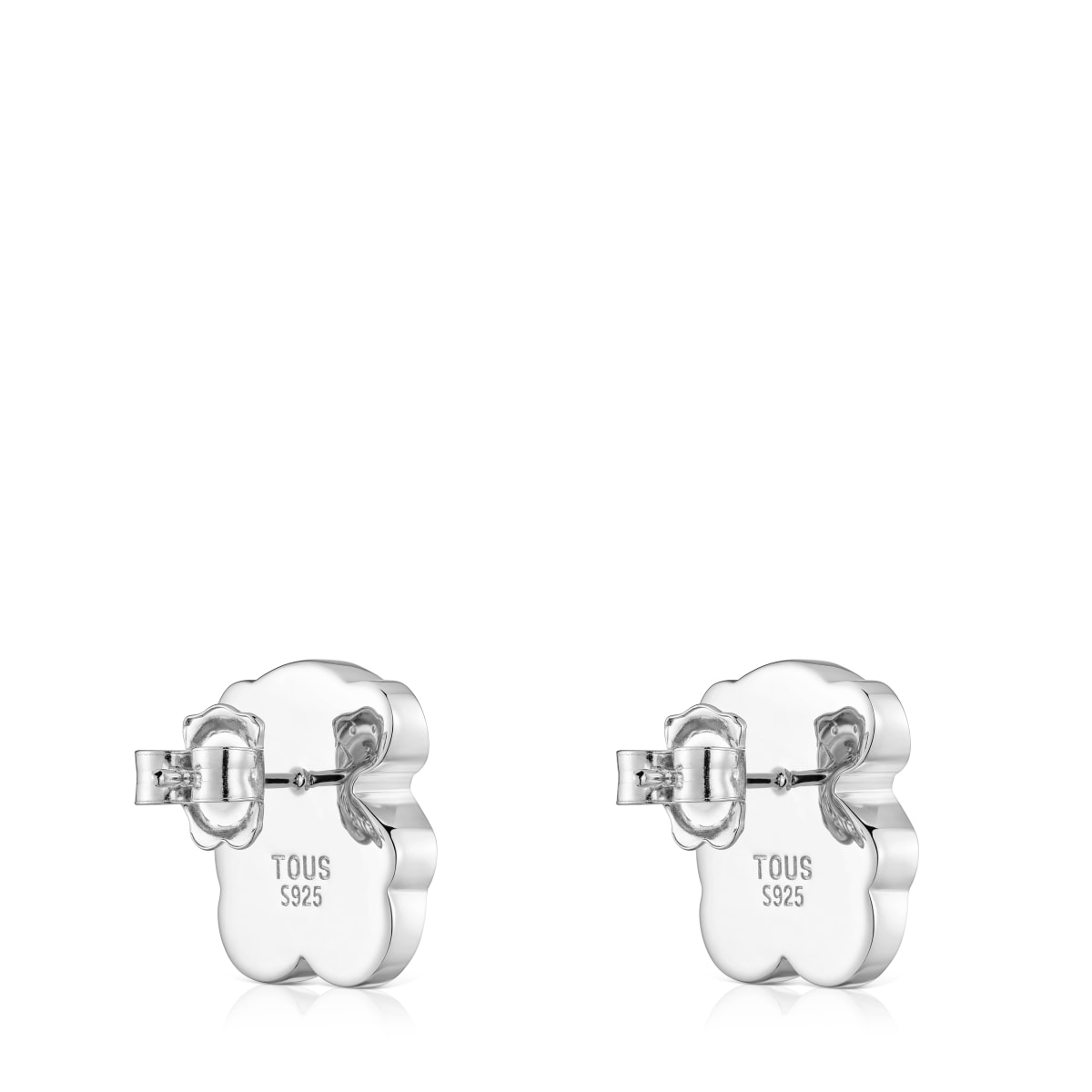 16 mm silver and onyx bear Earrings TOUS Icon Color