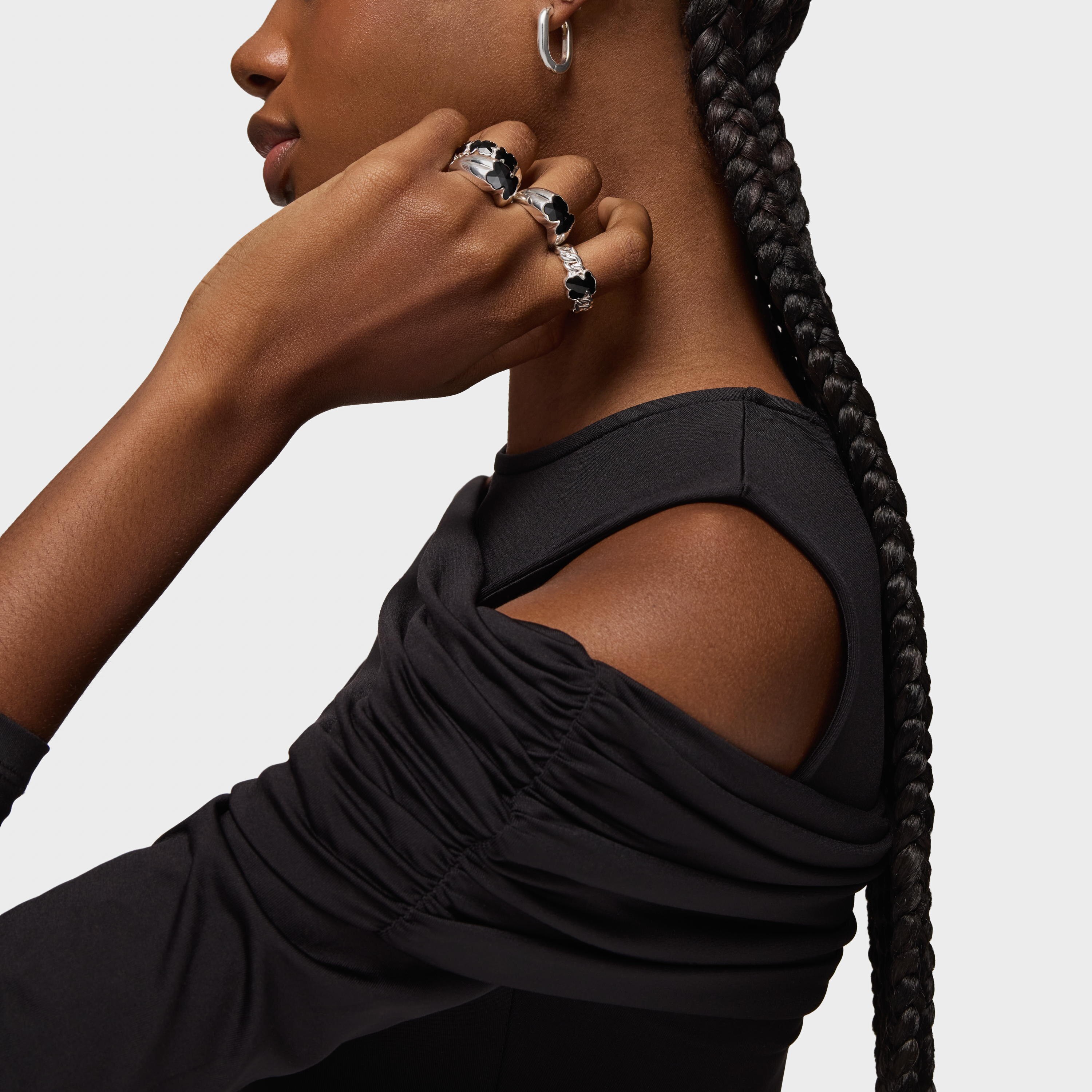 Medium silver Ring with bear motif onyx TOUS Icon Color