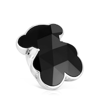 Large silver Signet ring with bear motif in onyx TOUS Icon Color