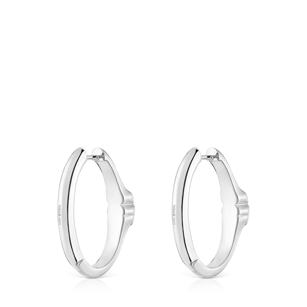 26 mm silver Hoop earrings with onyx bear motif TOUS Icon Color
