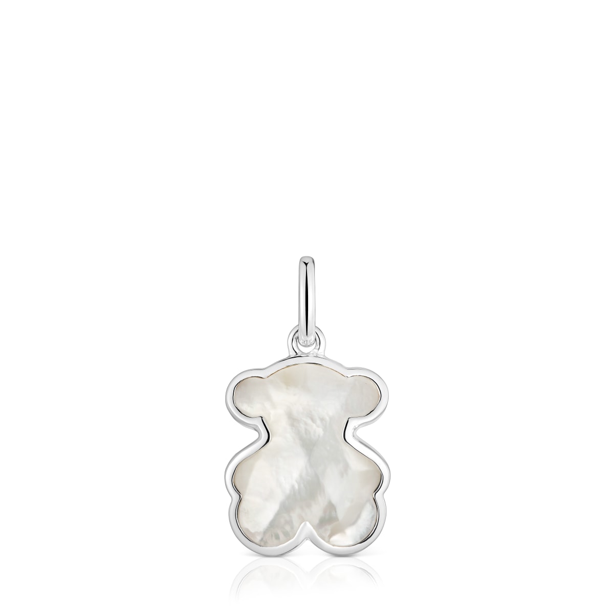 Small silver Pendant with mother-of-pearl bear charm TOUS Icon Color