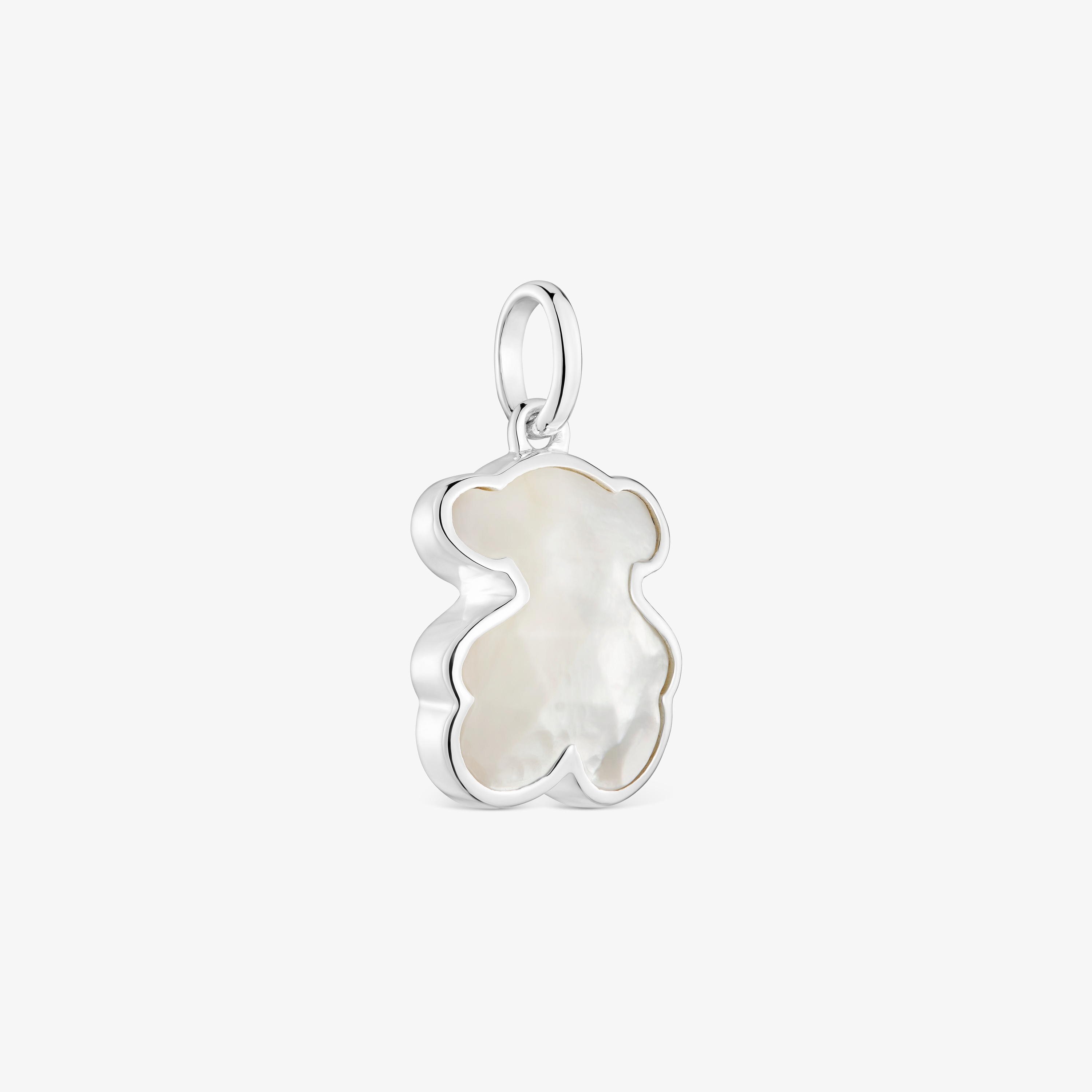 Small silver Pendant with mother-of-pearl bear charm TOUS Icon Color