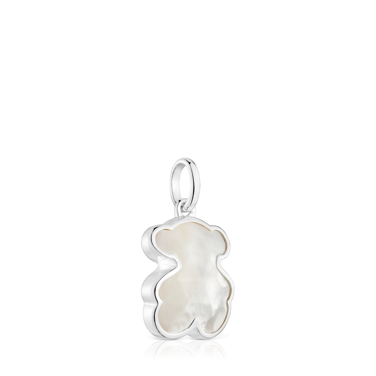 Small silver Pendant with mother-of-pearl bear charm TOUS Icon Color