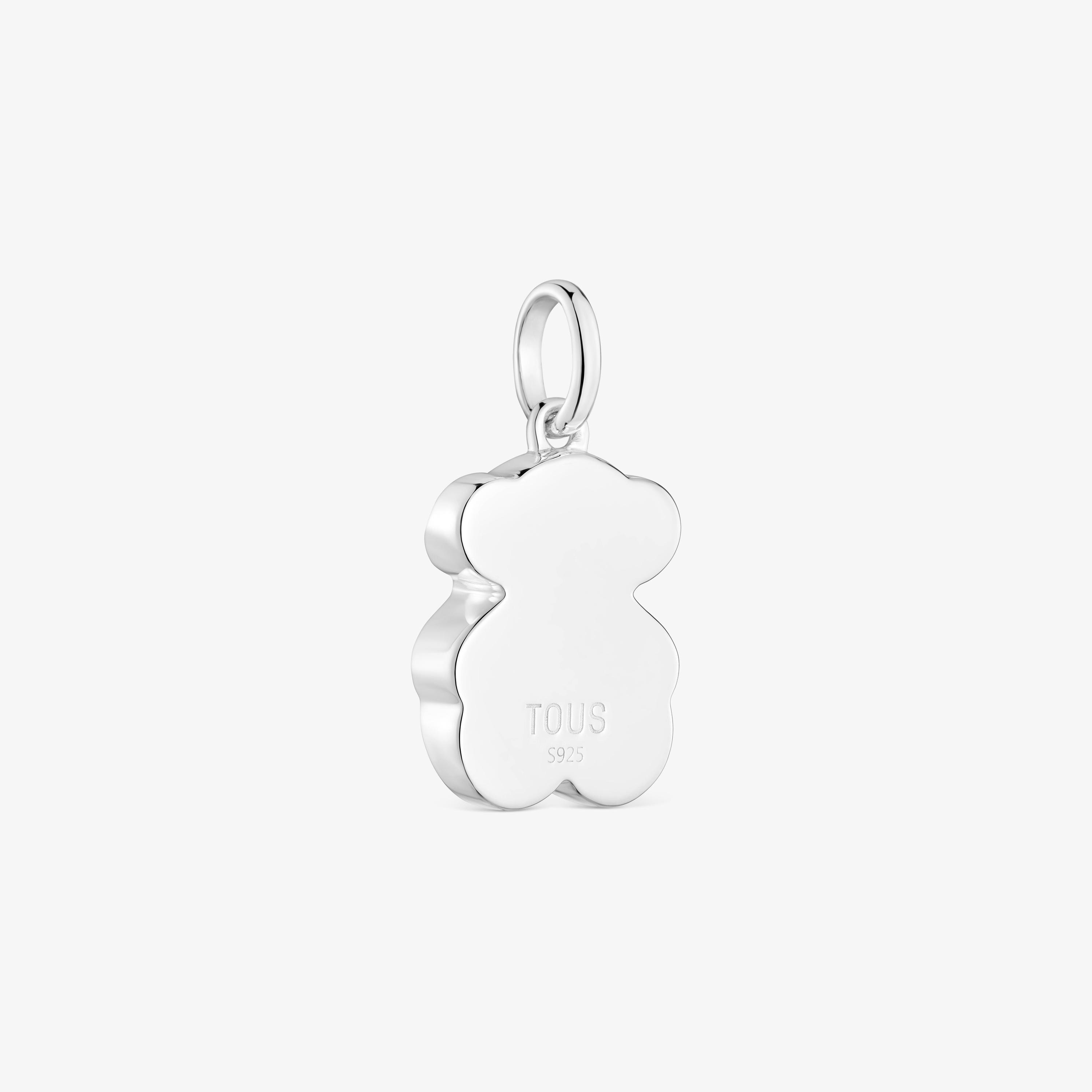 Small silver Pendant with mother-of-pearl bear charm TOUS Icon Color