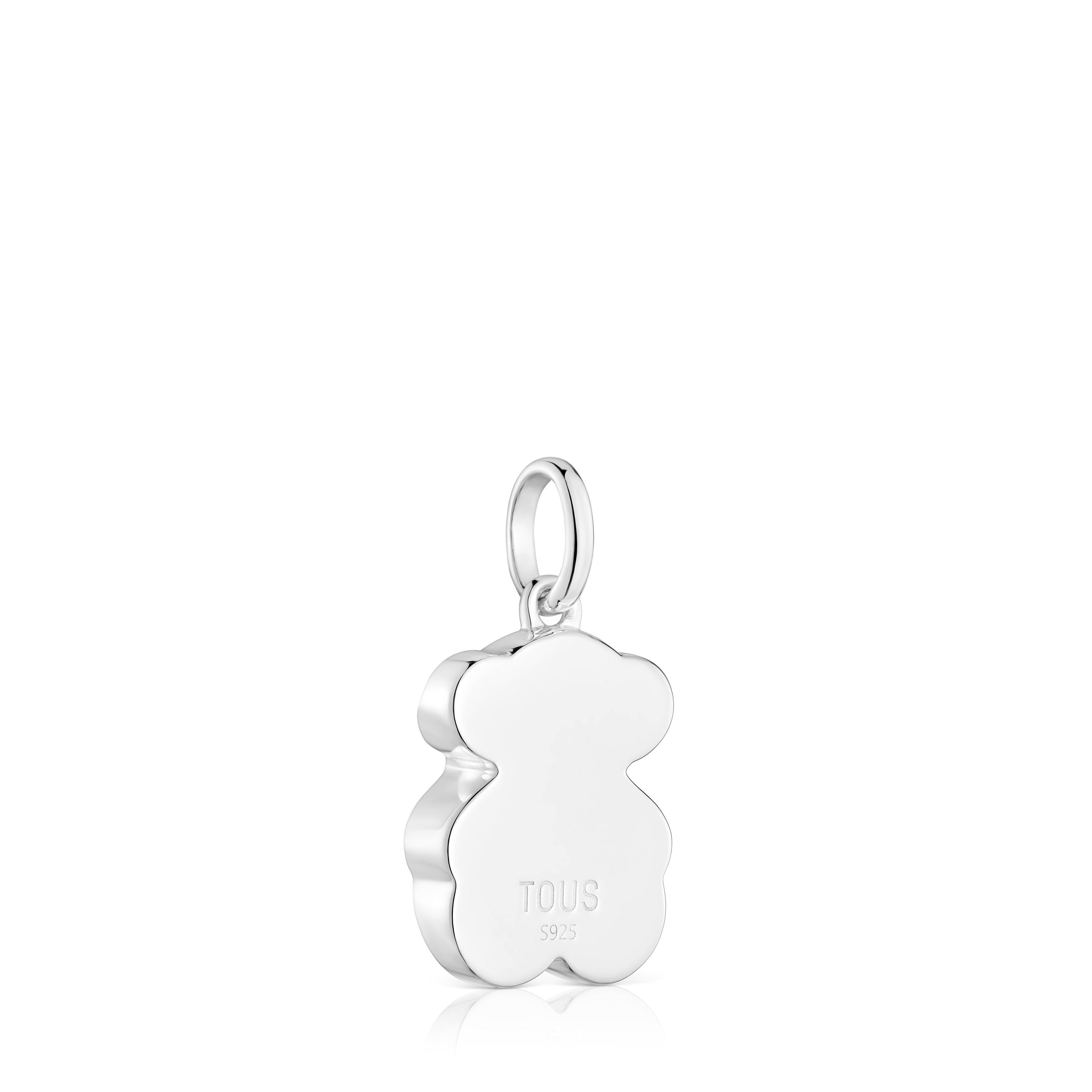 Small silver Pendant with mother-of-pearl bear charm TOUS Icon Color