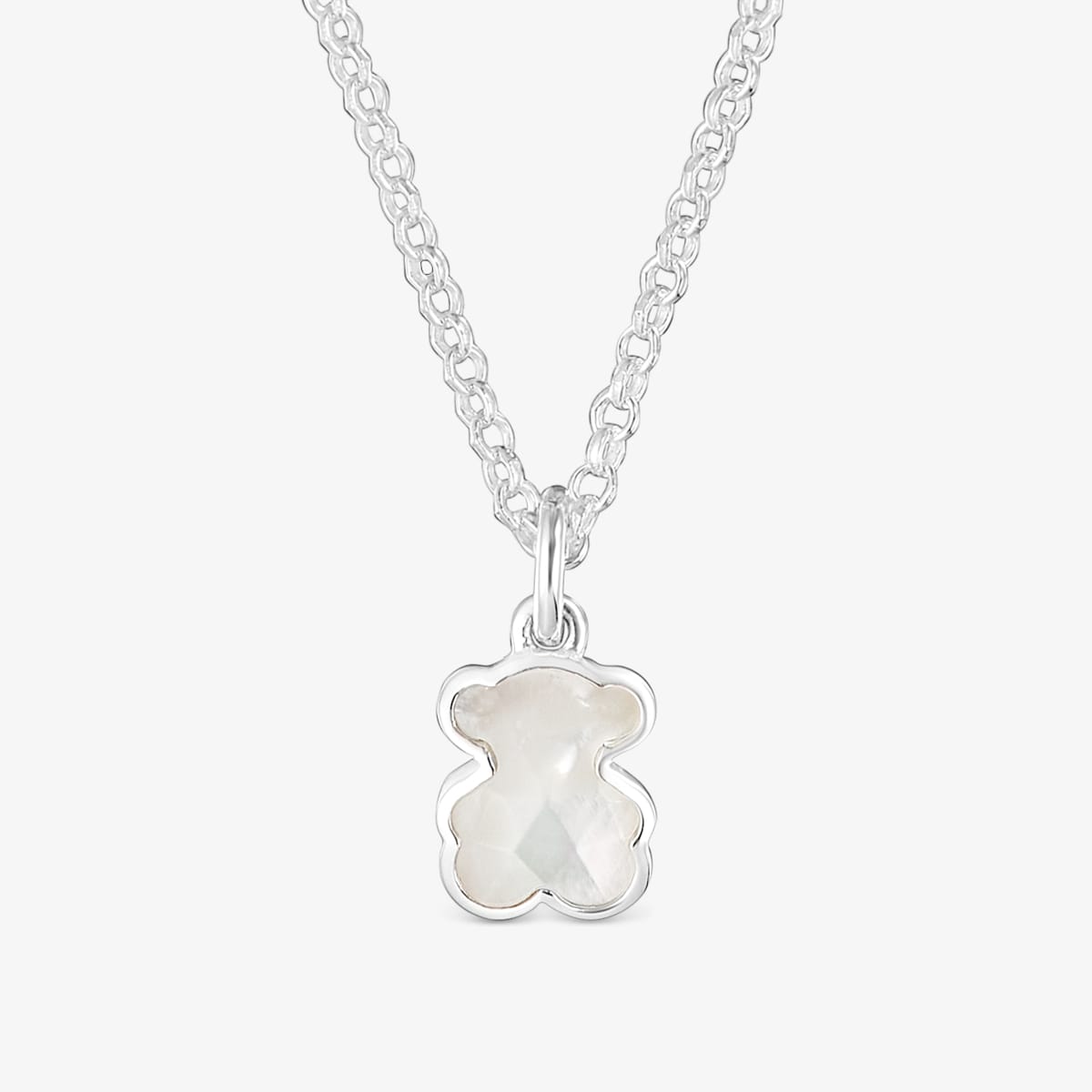 Tous - Collar Corto De Plata Y Motivo Oso En Nácar Icon Color - Blanco