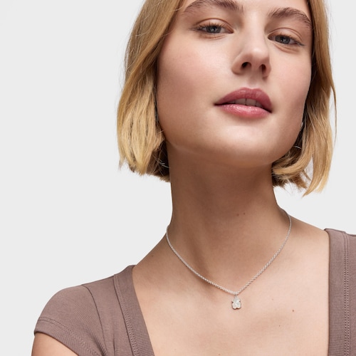 Short silver Necklace with mother-of-pearl bear motif TOUS Icon Color