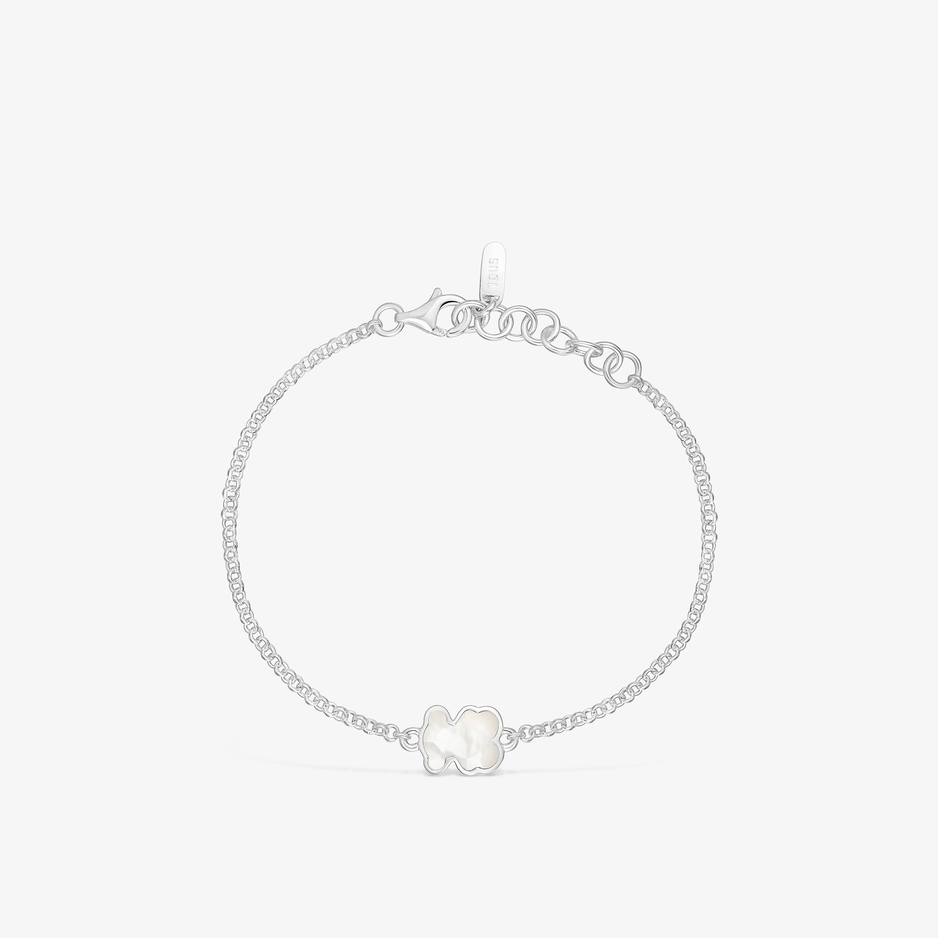 Silver chain Bracelet with mother-of-pearl bear charm TOUS Icon Color
