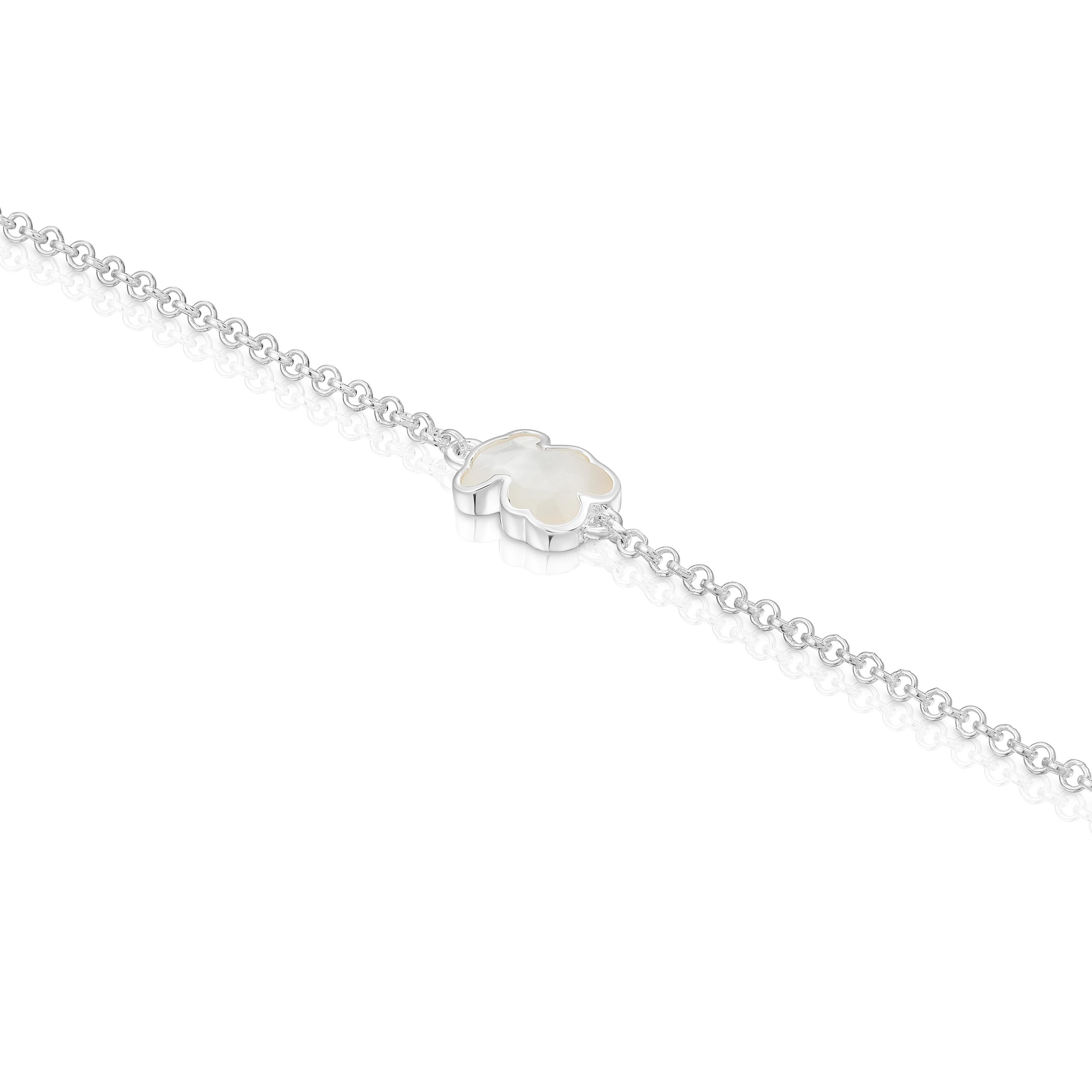 Silver chain Bracelet with mother-of-pearl bear charm TOUS Icon Color