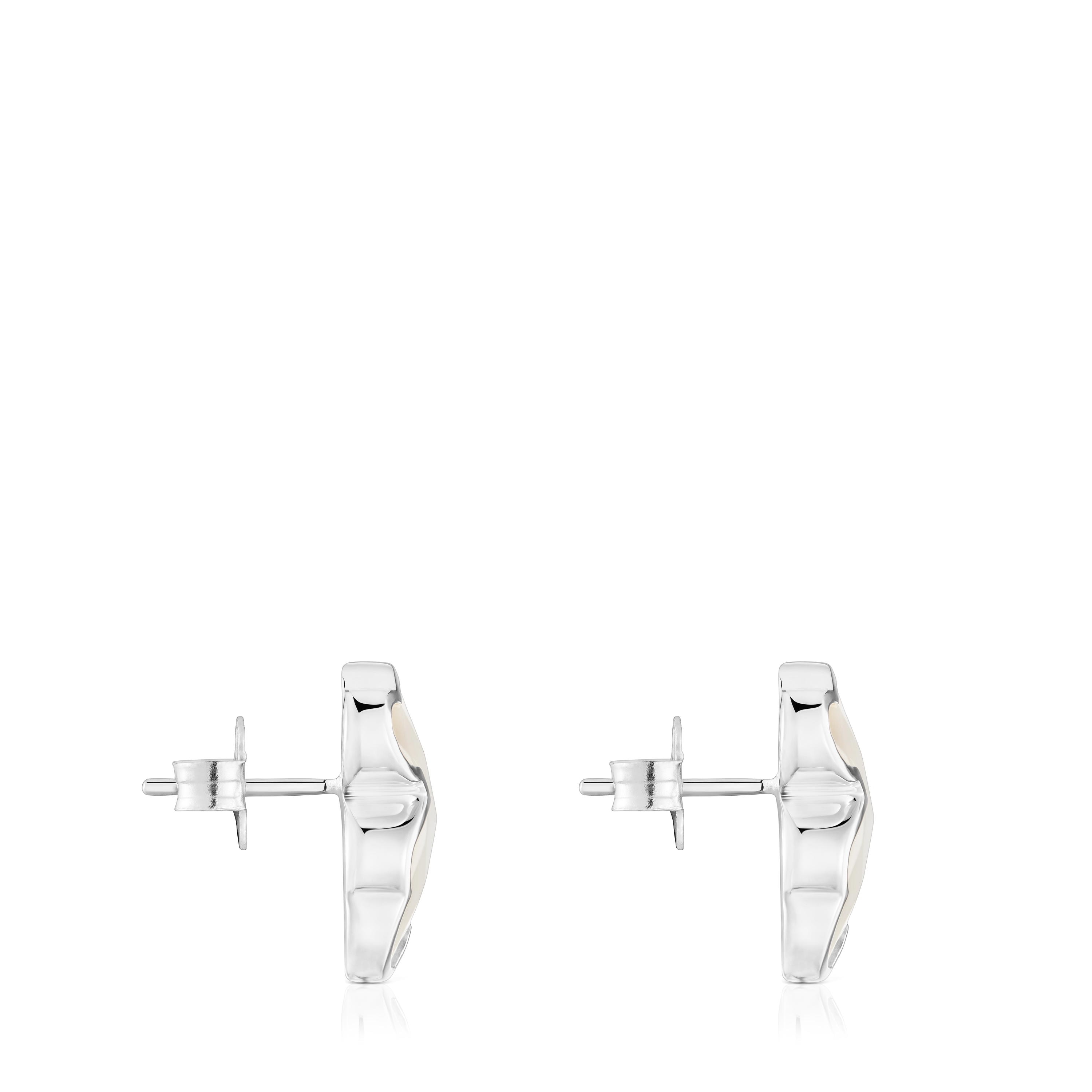 mm silver and mother-of-pearl bear Earrings TOUS Icon Color