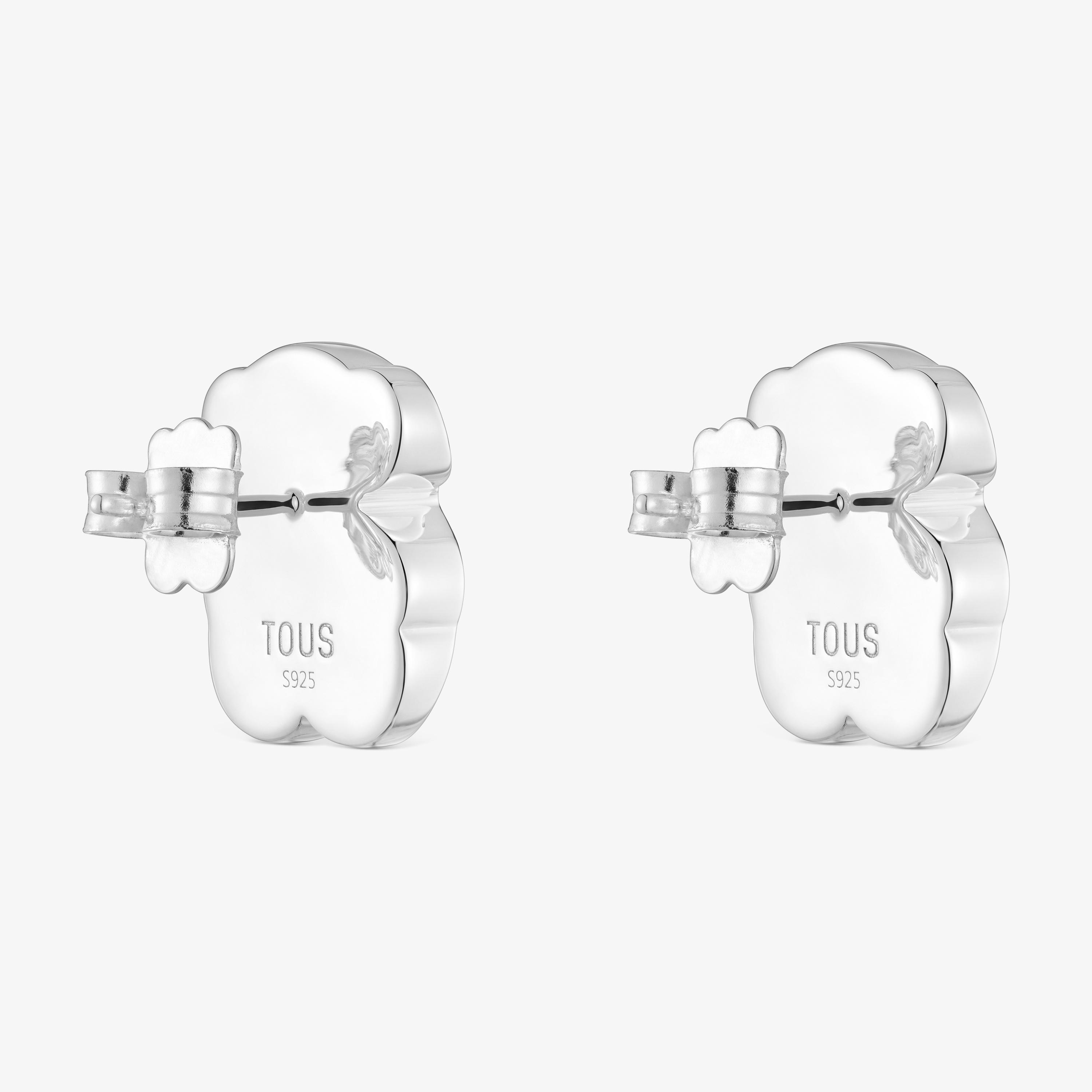 mm silver and mother-of-pearl bear Earrings TOUS Icon Color