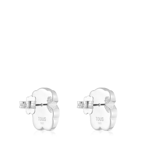 16 mm silver and mother-of-pearl bear Earrings TOUS Icon Color