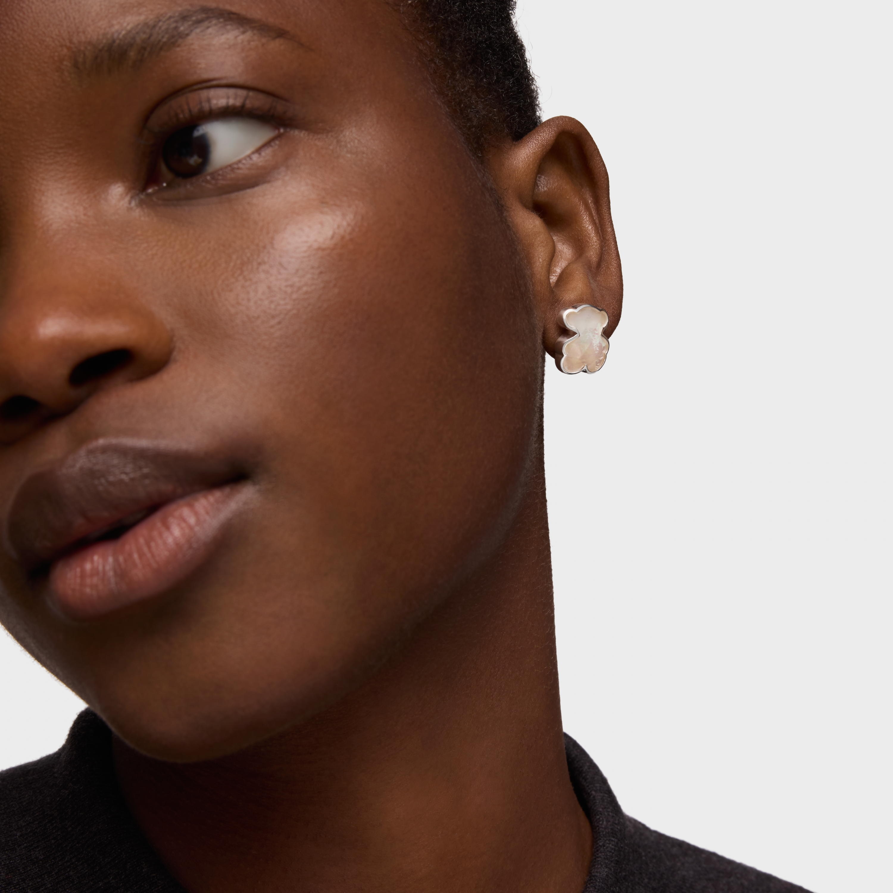 mm silver and mother-of-pearl bear Earrings TOUS Icon Color