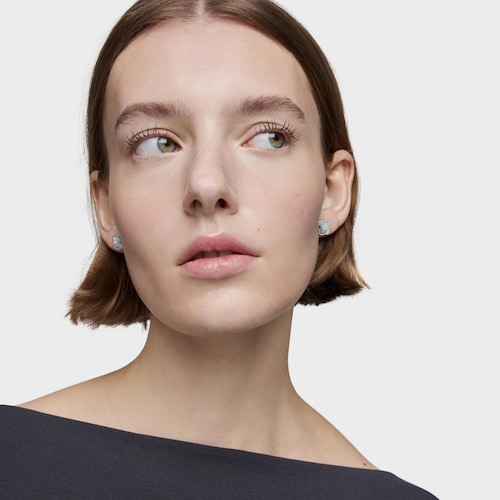 Pendientes oso de plata y nácar 10 mm Icon Color