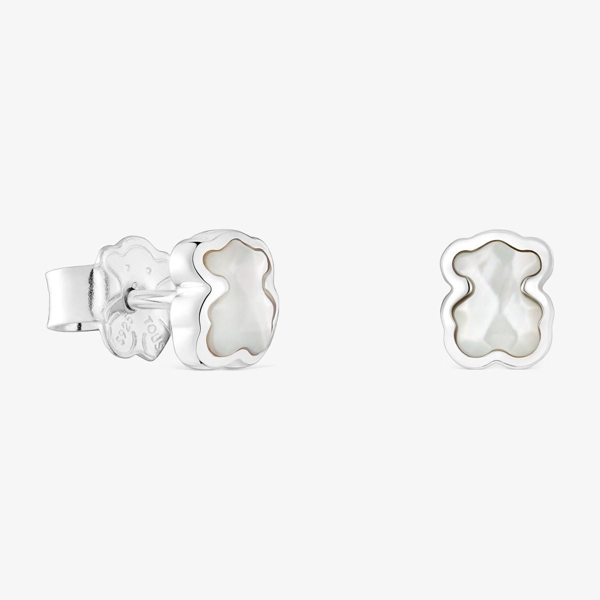 Tous - Pendientes Oso De Plata Y Nácar 6 Mm Icon Color - Blanco