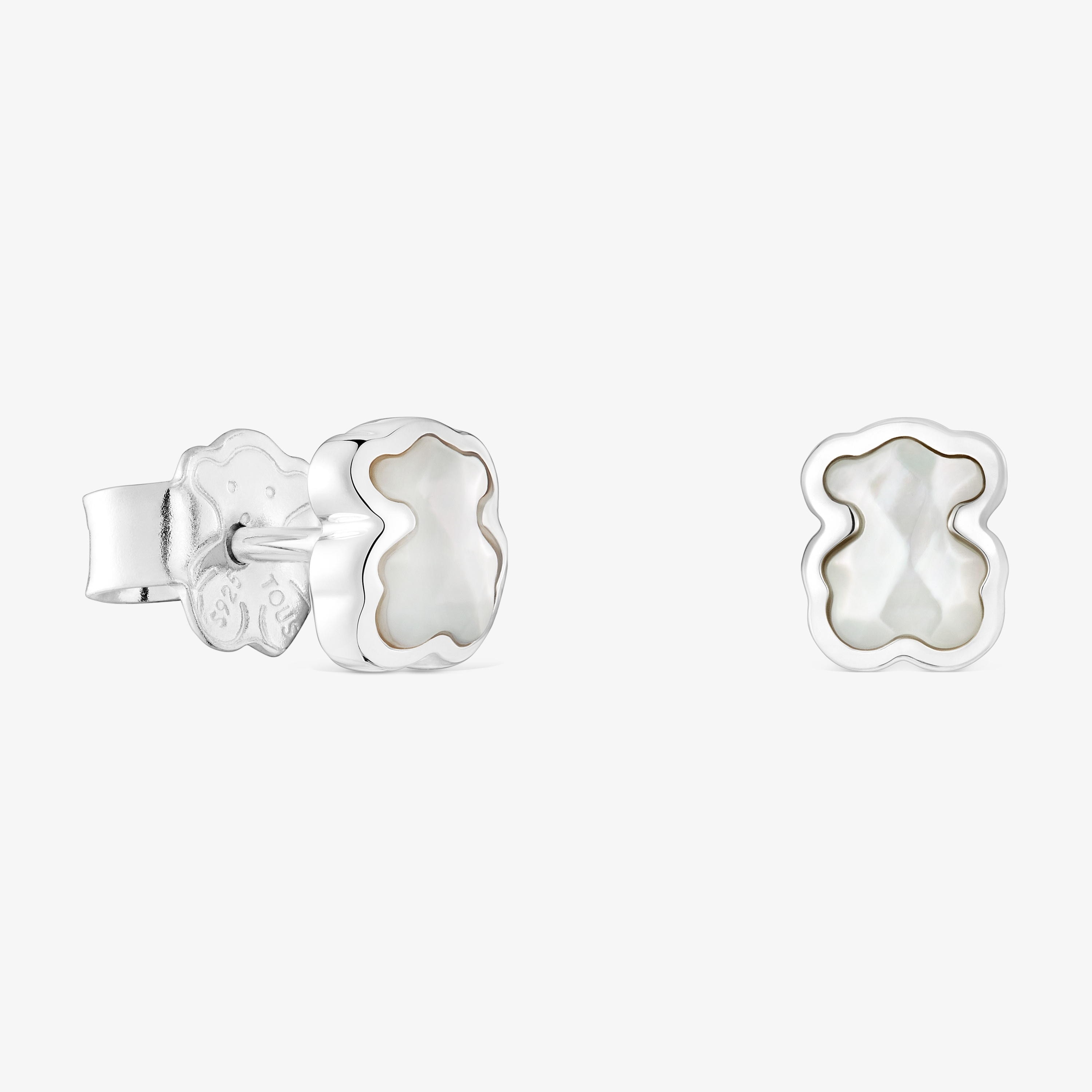 6 mm silver and mother-of-pearl bear Earrings TOUS Icon Color | TOUS
