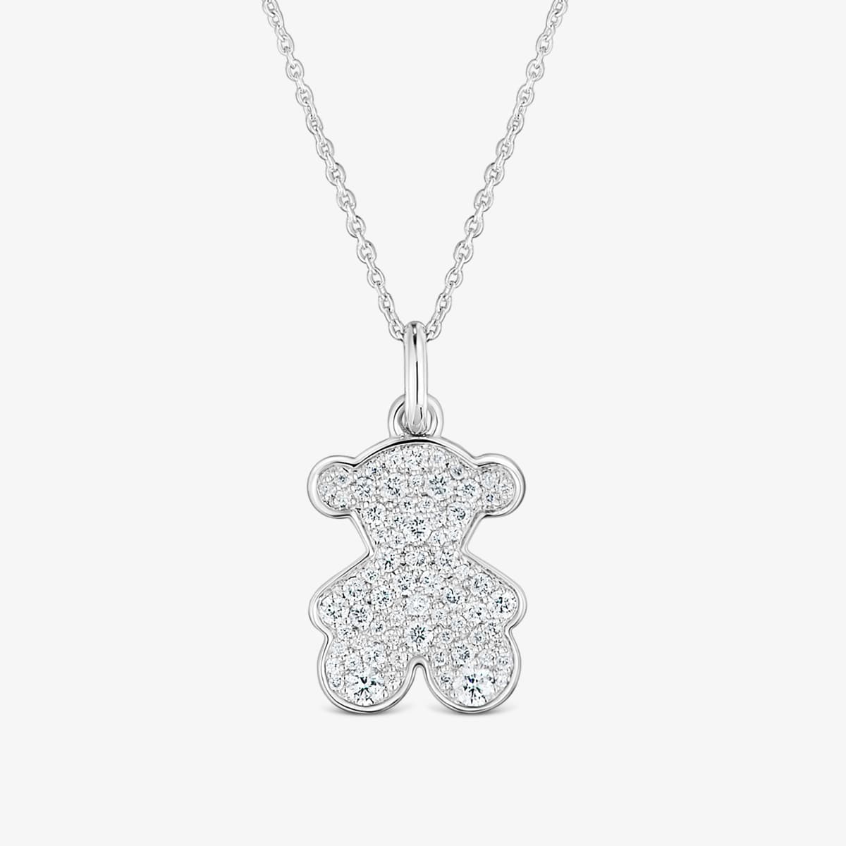 Tous - Collar Corto Oso De Oro Blanco Con Diamantes 16 Mm Icon Gems - Transparente