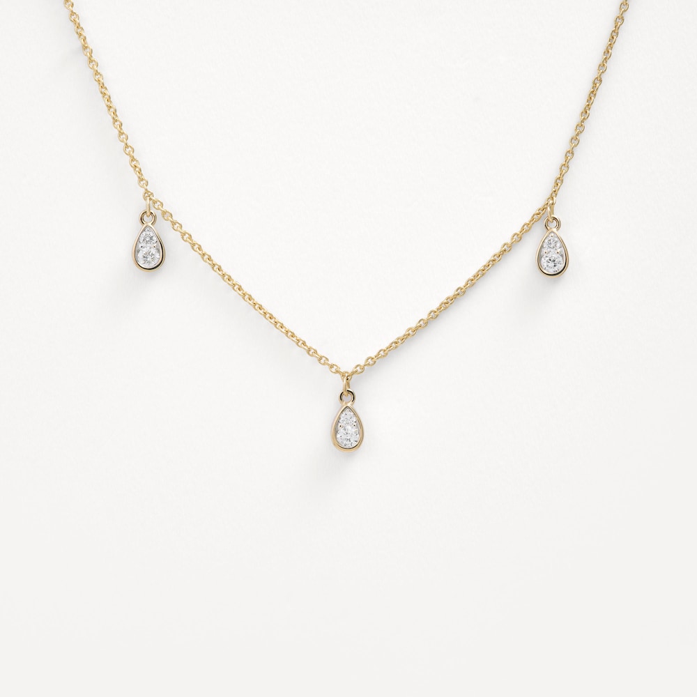 Zlat&yacute; Obojkov&yacute; n&aacute;hrdeln&iacute;k TOUS ATELIER s&nbsp;diamanty ve tvaru slzy