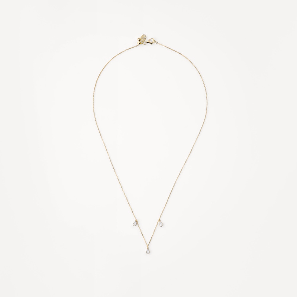 Zlat&yacute; Obojkov&yacute; n&aacute;hrdeln&iacute;k TOUS ATELIER s&nbsp;diamanty ve tvaru slzy