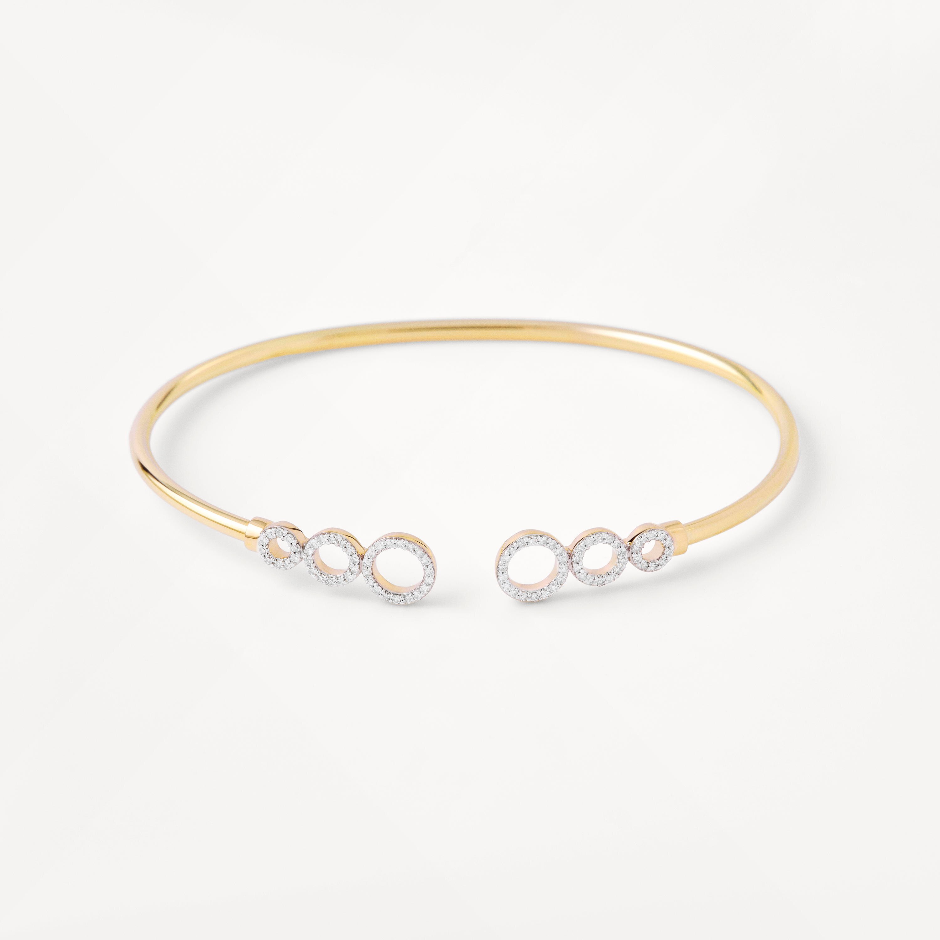TOUS ATELIER yellow gold bangle with diamonds