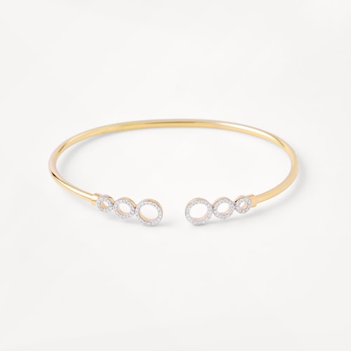 TOUS ATELIER yellow gold bangle with diamonds
