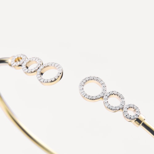 TOUS ATELIER yellow gold bangle with diamonds