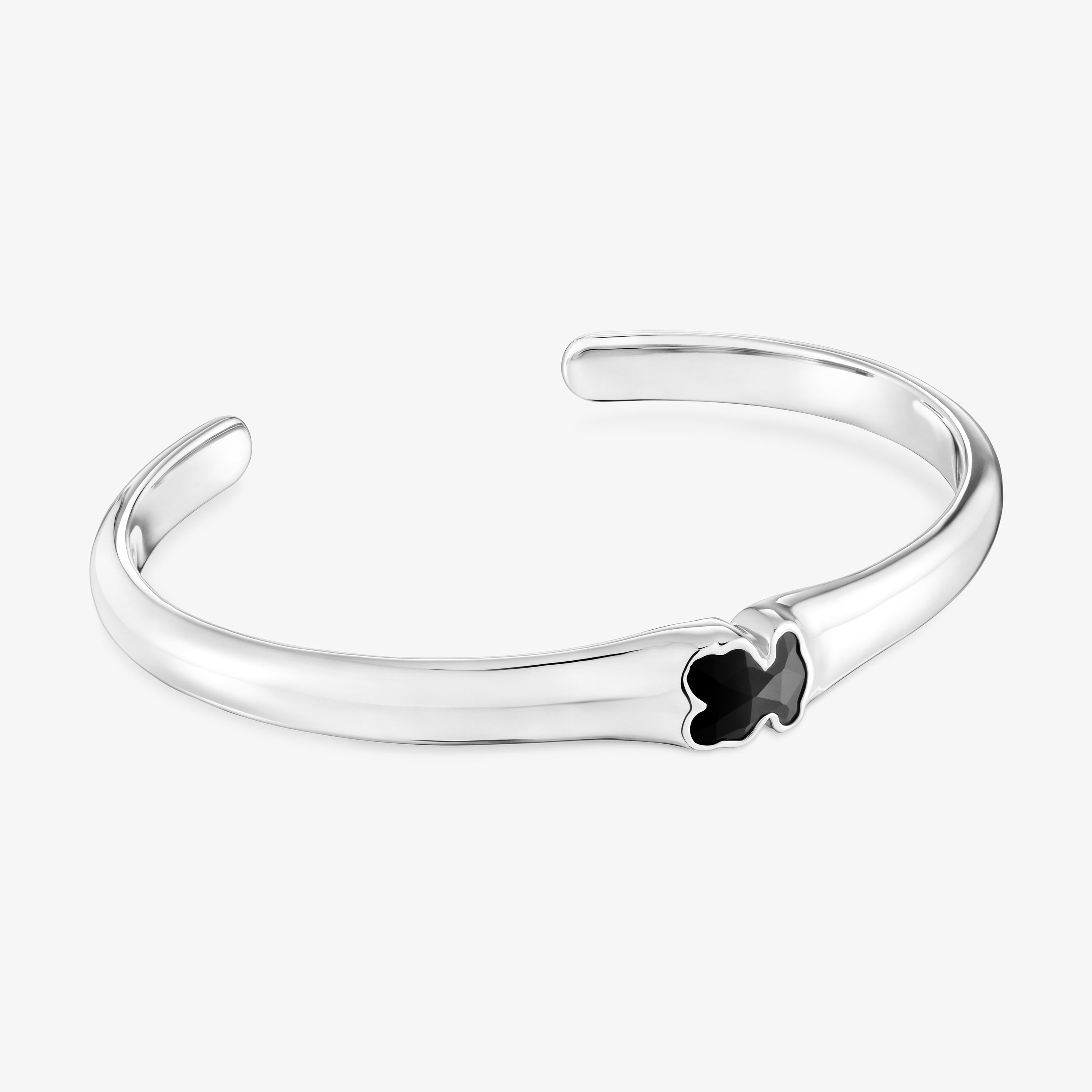 Silver Bangle with 10mm bear motif in onyx TOUS Icon Color | TOUS Silver Bangle with 10mm bear motif in onyx TOUS Icon Color | TOUS