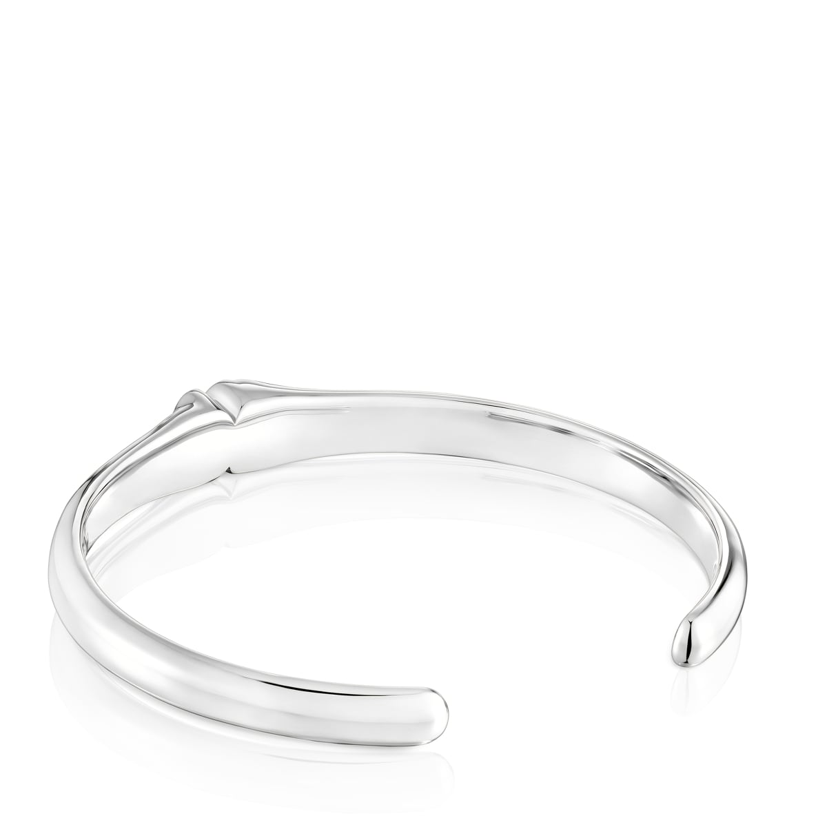 Silver Bangle with 10mm bear motif in onyx TOUS Icon Color