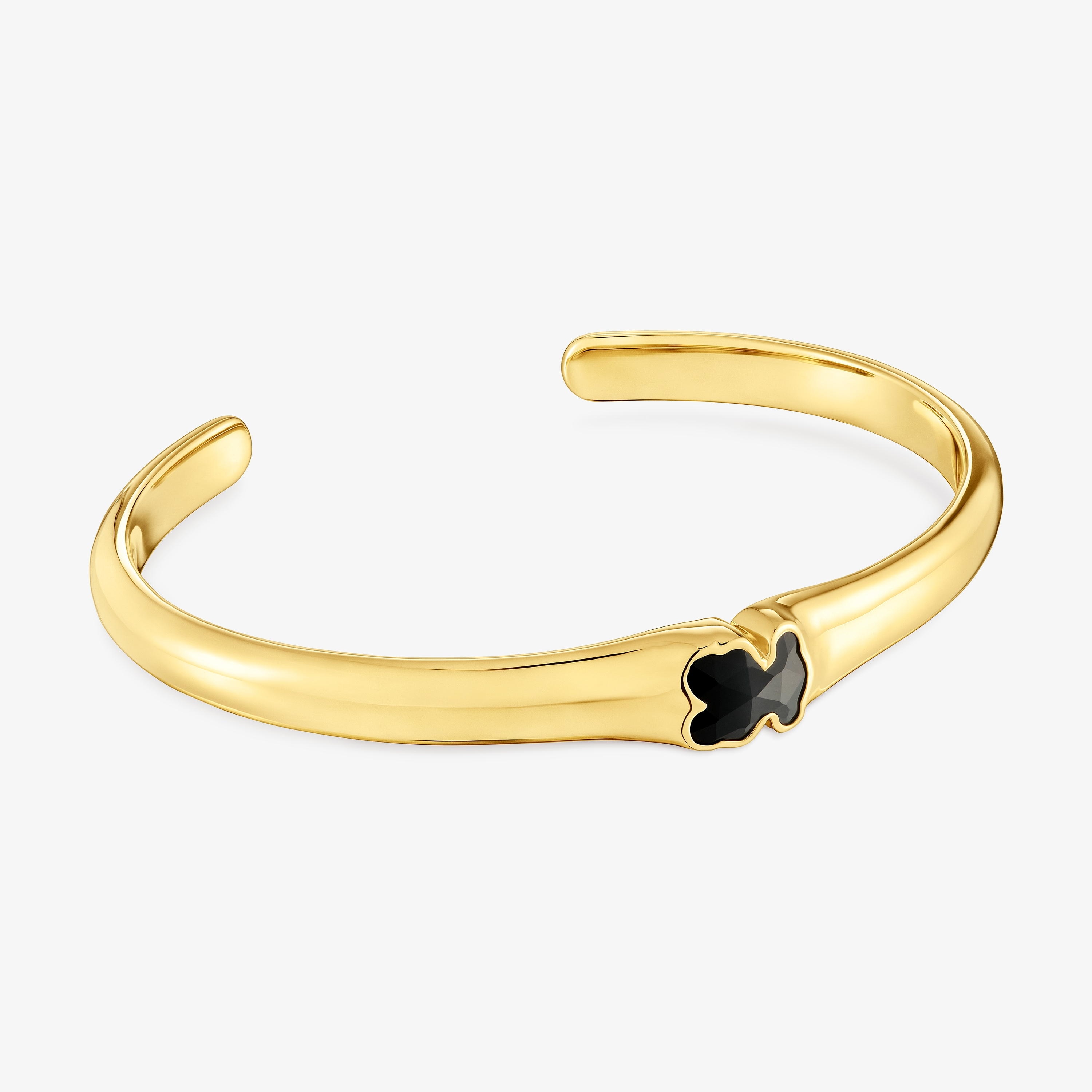 18K gold vermeil Bangle with onyx bear motif TOUS Icon Color