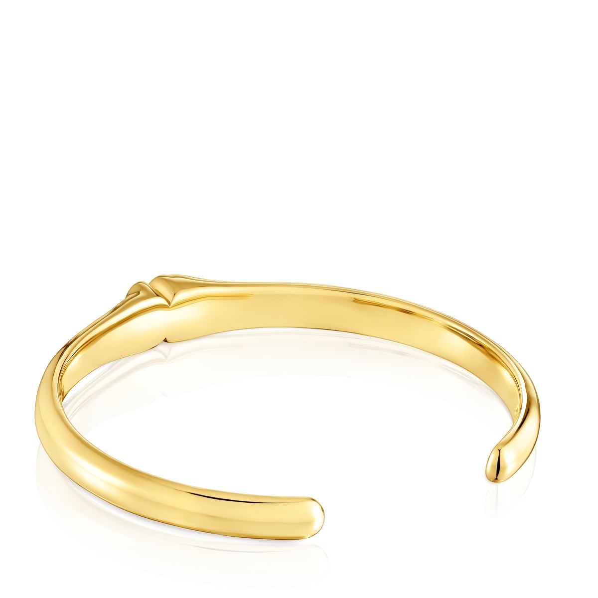 18kt gold plating over silver Bangle with onyx bear motif TOUS Icon Color