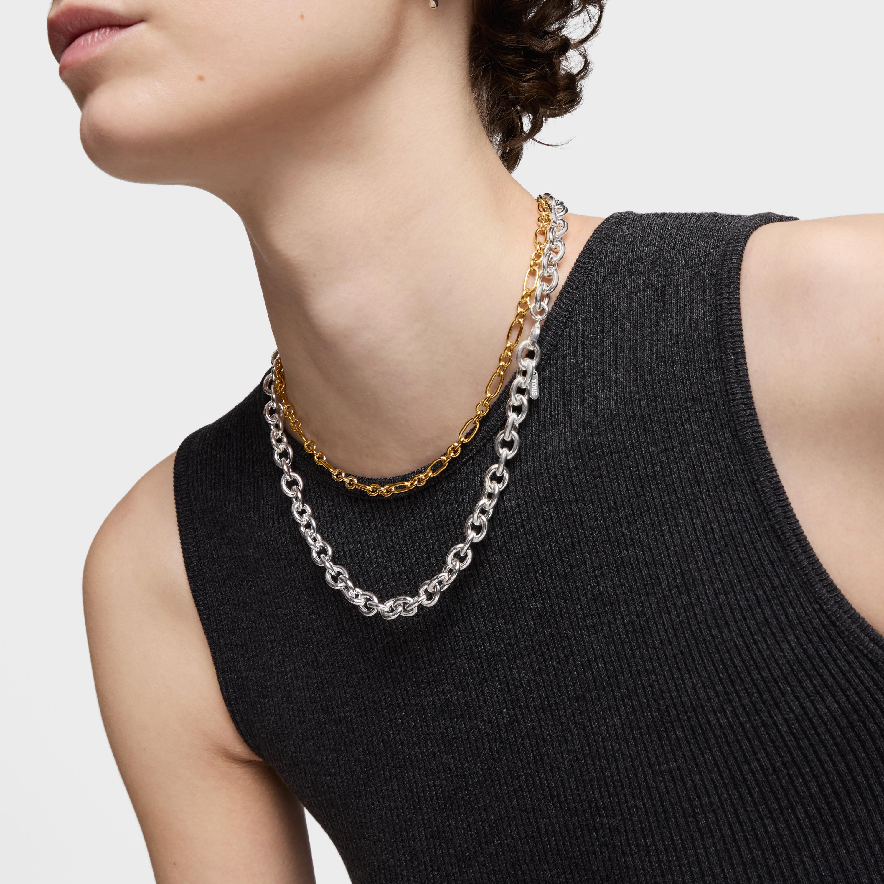 Short  cm silver Necklace TOUS Basics