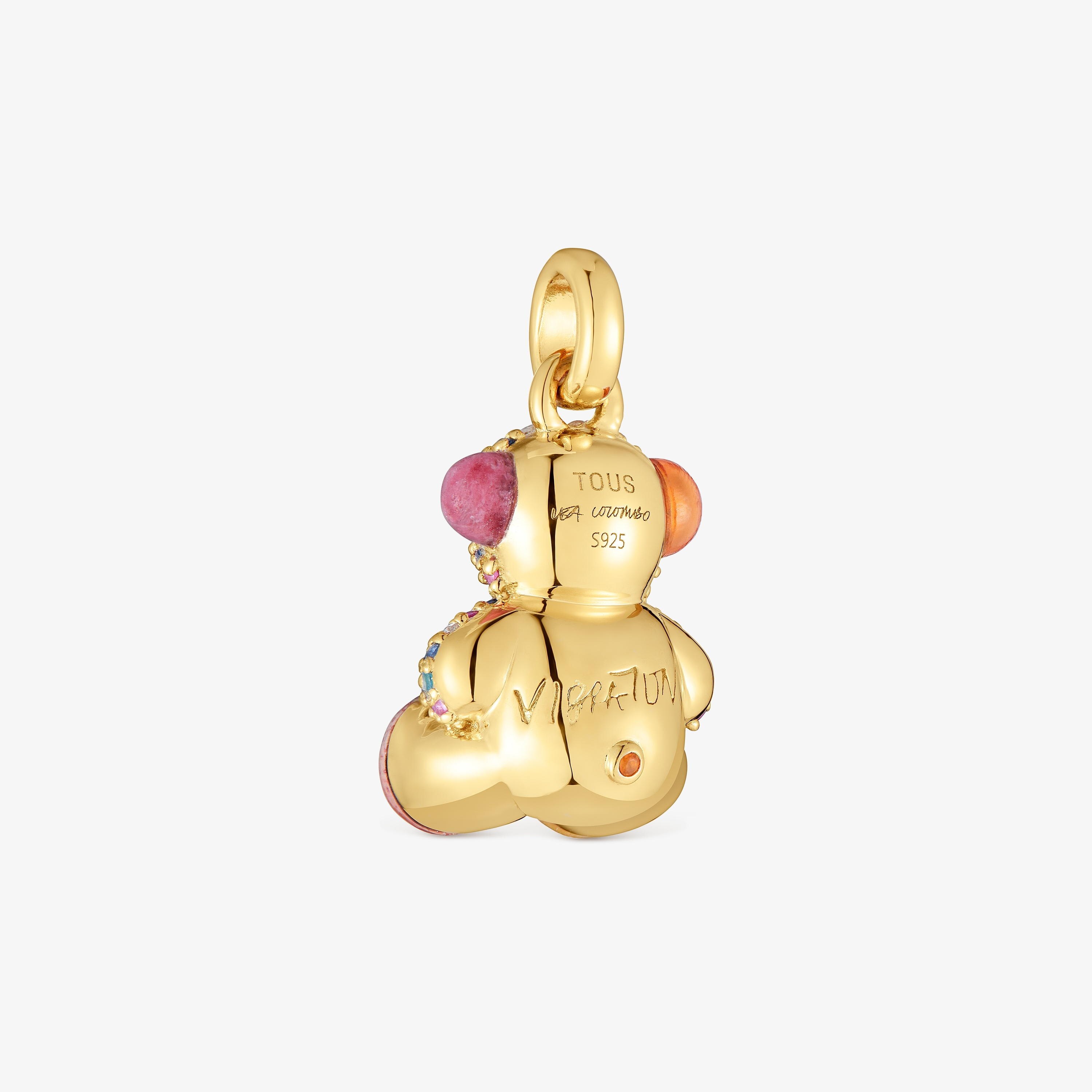 18K gold vermeil vibration bear Pendant with gemstones TOUS X LEA