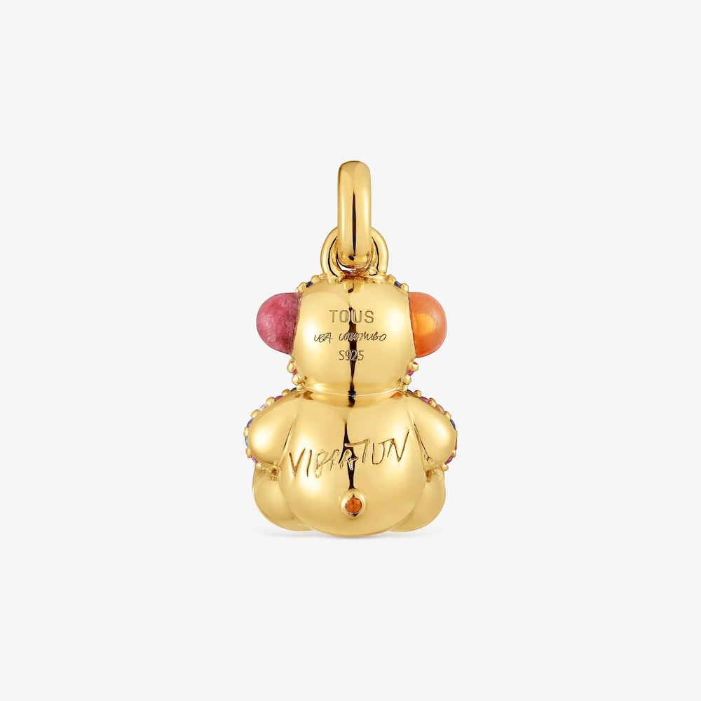 18K gold vermeil vibration bear Pendant with gemstones TOUS X LEA COLOMBO