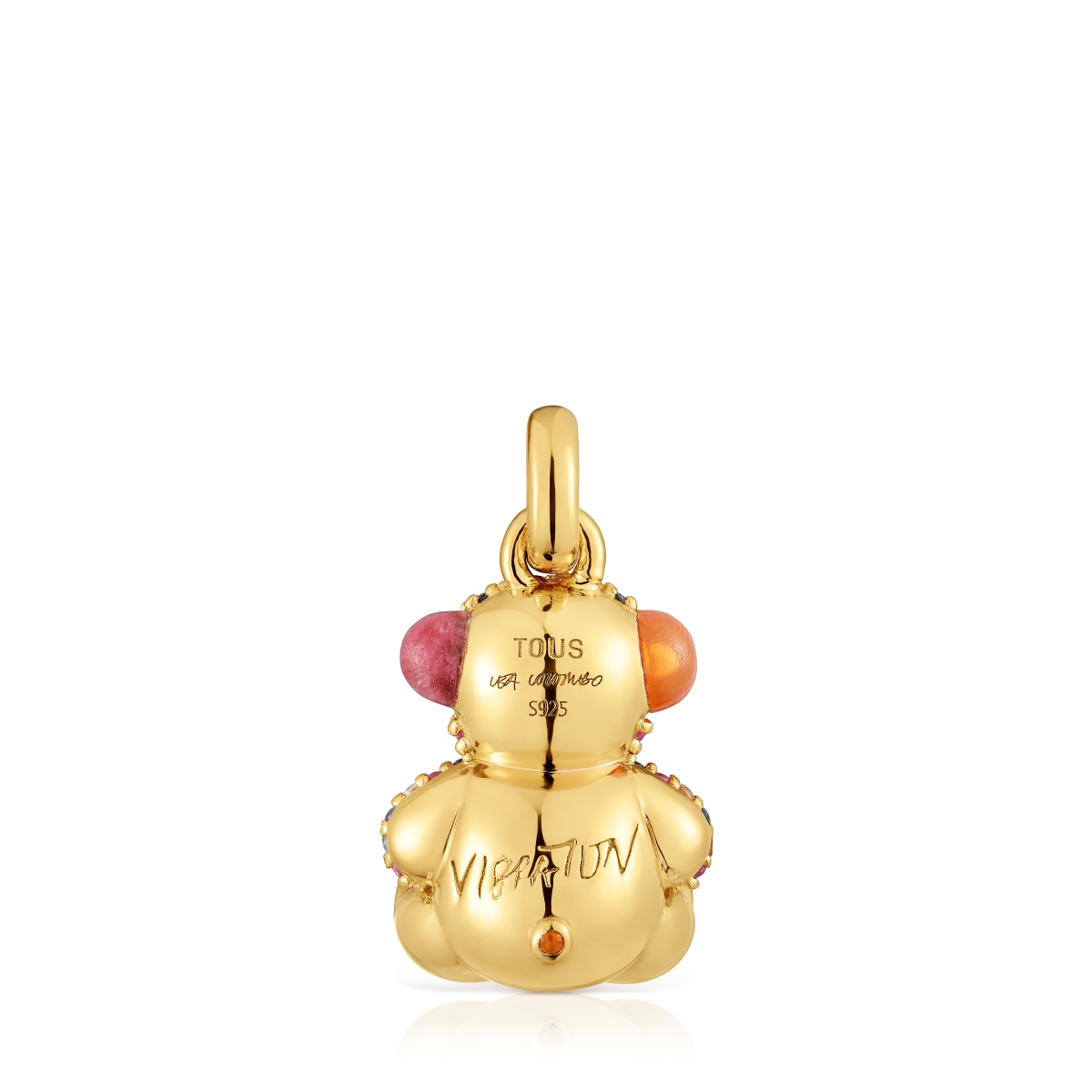 18kt gold plating over silver vibration bear Pendant with gemstones TOUS X LEA COLOMBO