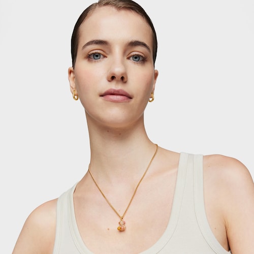 18kt gold plating over silver vibration bear Pendant with gemstones TOUS X LEA COLOMBO