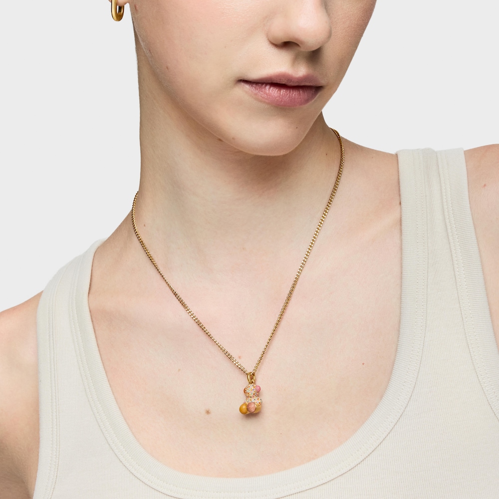 18K gold vermeil vibration bear Pendant with gemstones TOUS X LEA COLOMBO
