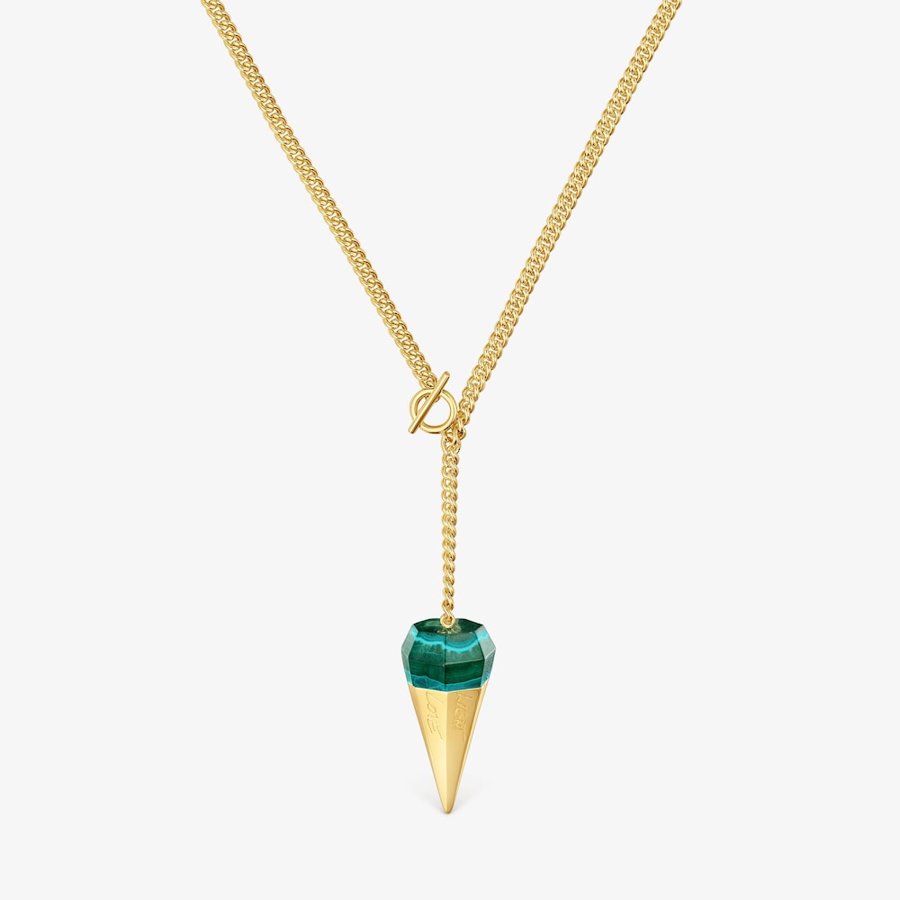 Short 18K gold vermeil Necklace with chrysocolla malachite TOUS X LEA COLOMBO