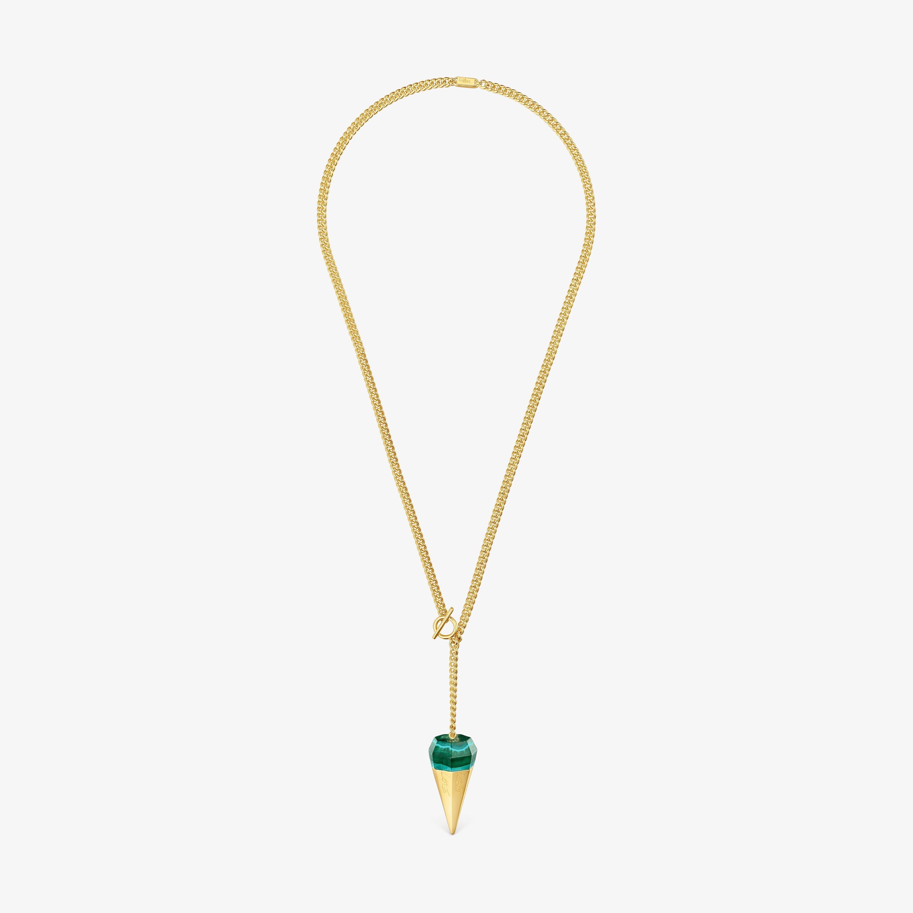 Short 18K gold vermeil Necklace with chrysocolla malachite TOUS X LEA COLOMBO