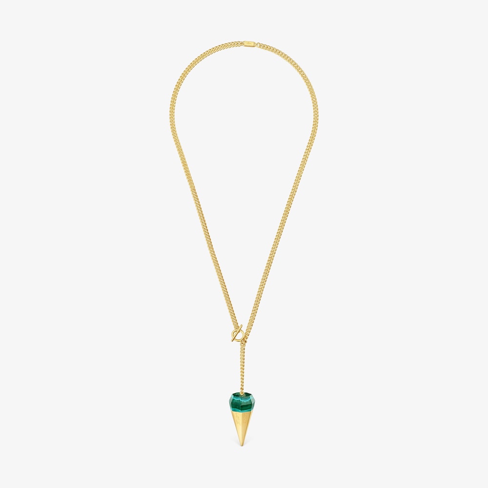 Short 18K gold vermeil Necklace with chrysocolla malachite TOUS X LEA COLOMBO