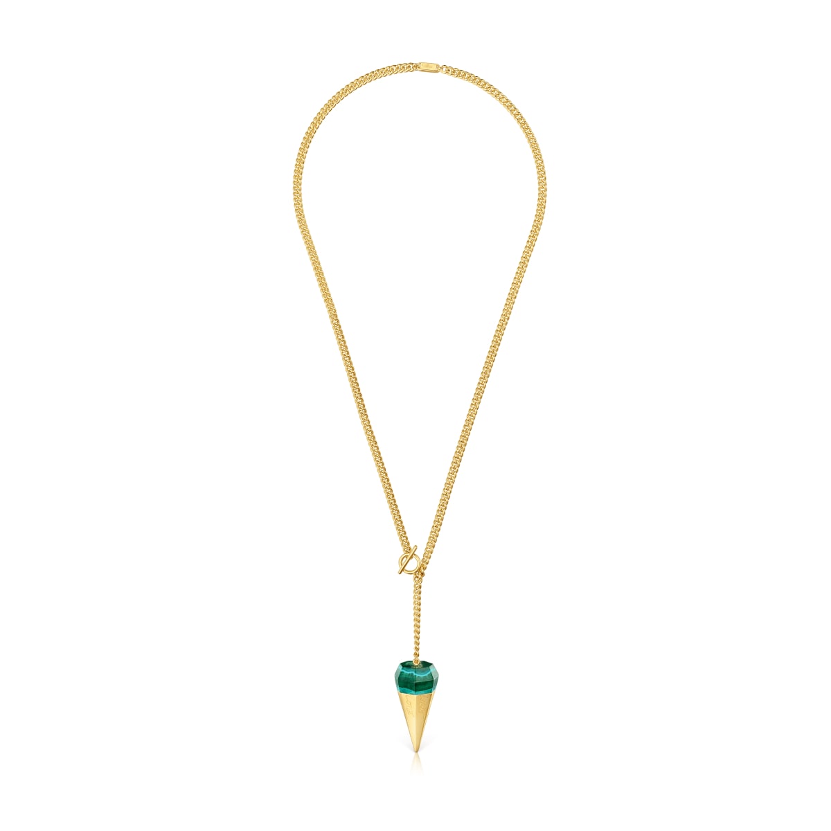 Short 18kt gold plating over silver Necklace with chrysocolla malachite TOUS X LEA COLOMBO