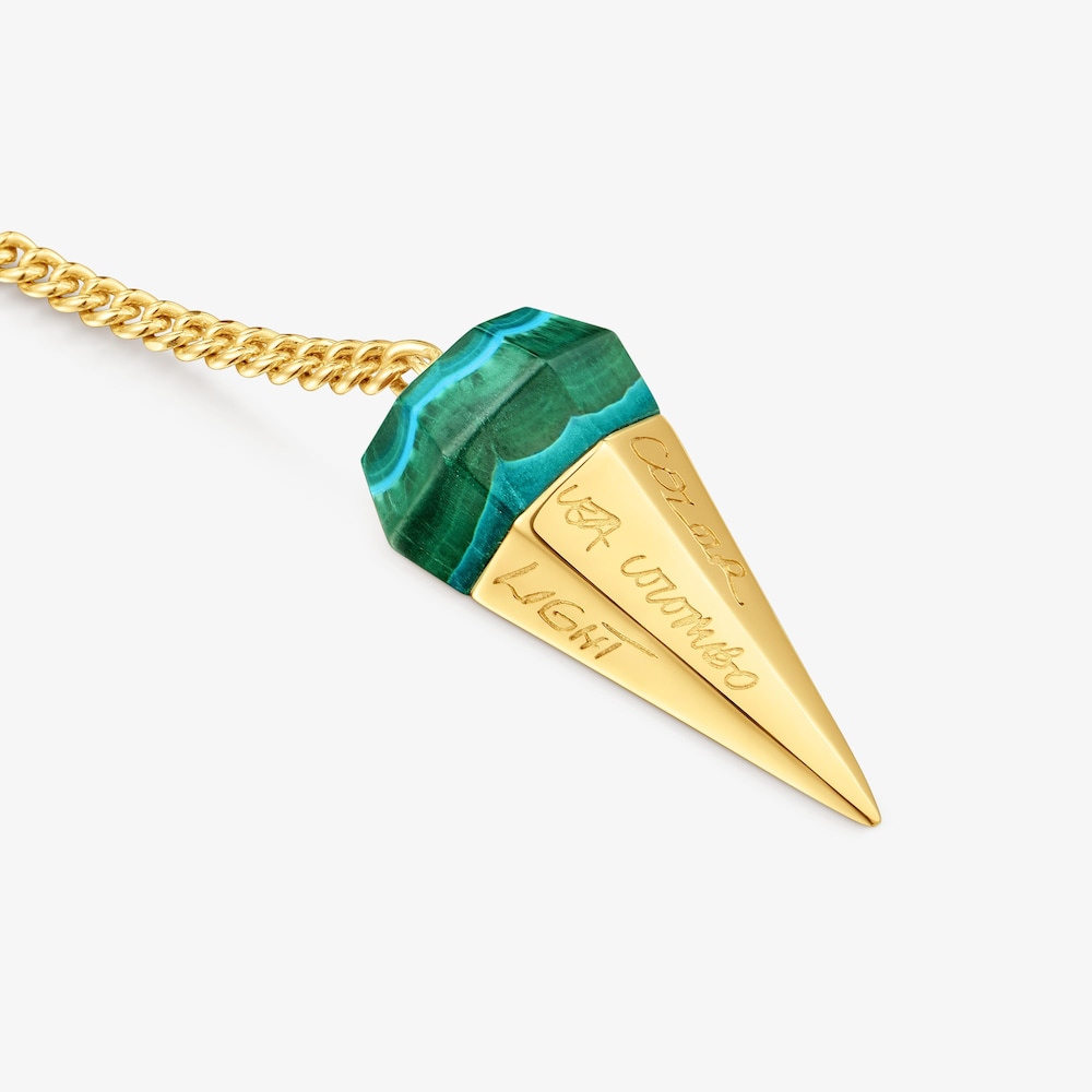 Short 18K gold vermeil Necklace with chrysocolla malachite TOUS X LEA COLOMBO