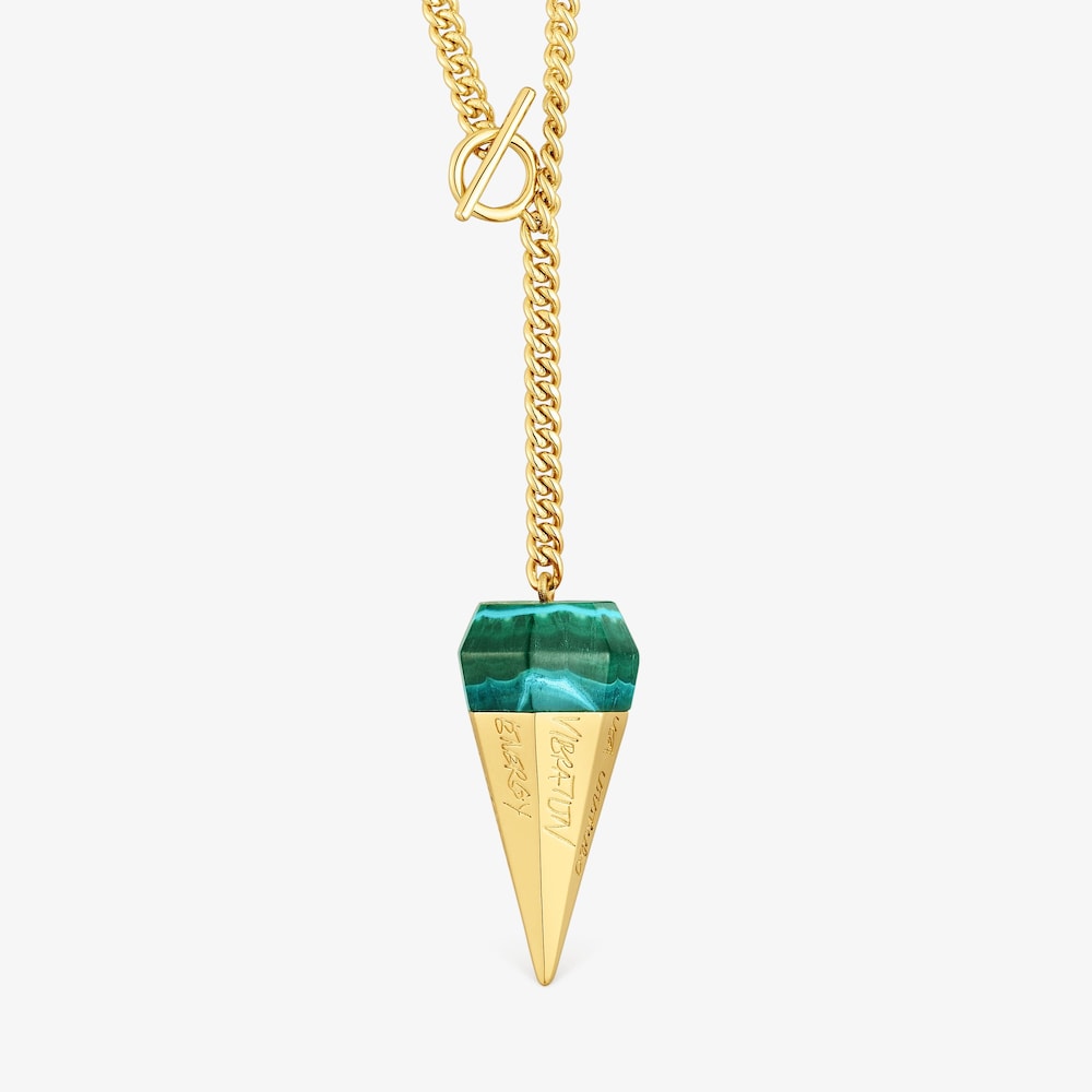 Short 18K gold vermeil Necklace with chrysocolla malachite TOUS X LEA COLOMBO