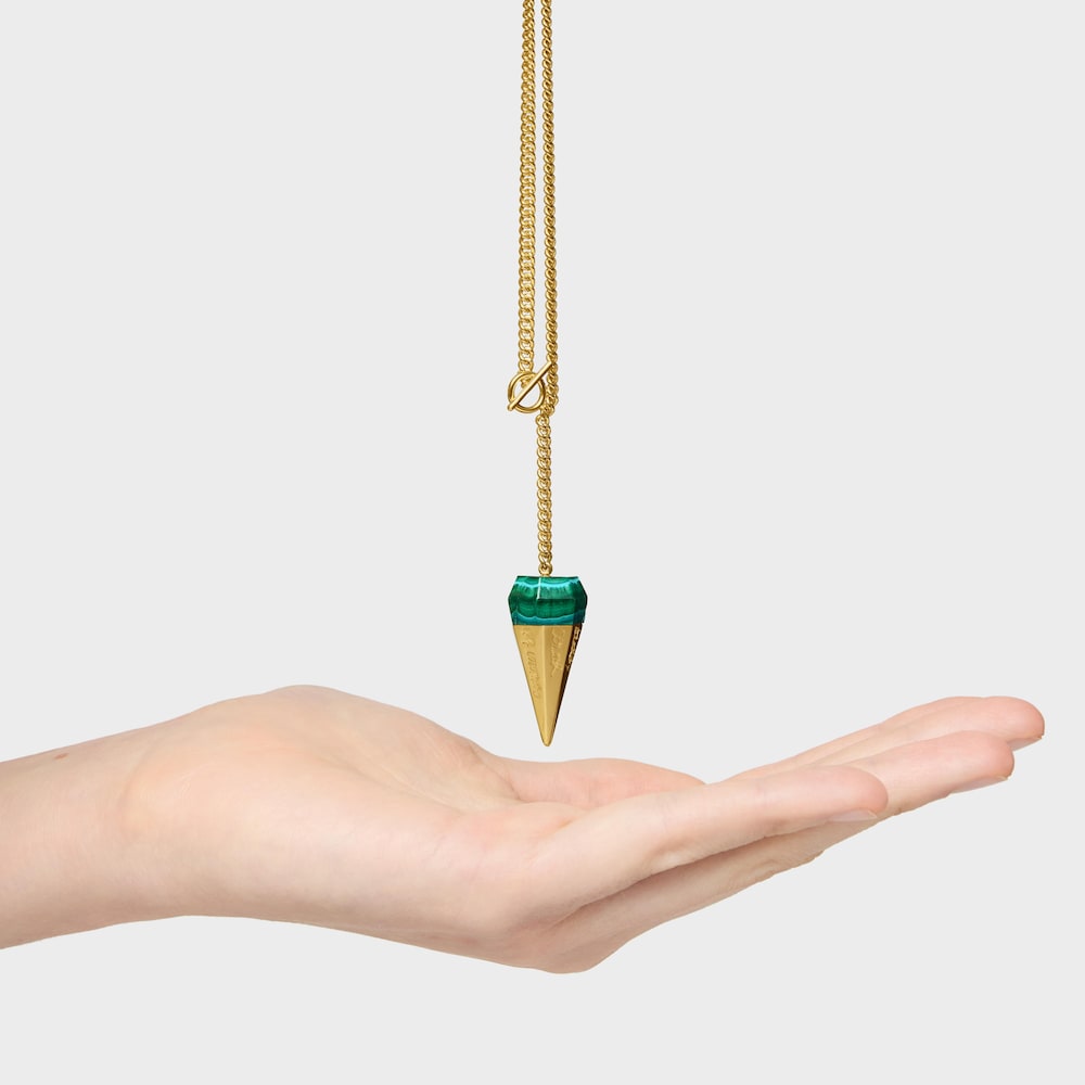 Short 18K gold vermeil Necklace with chrysocolla malachite TOUS X LEA COLOMBO